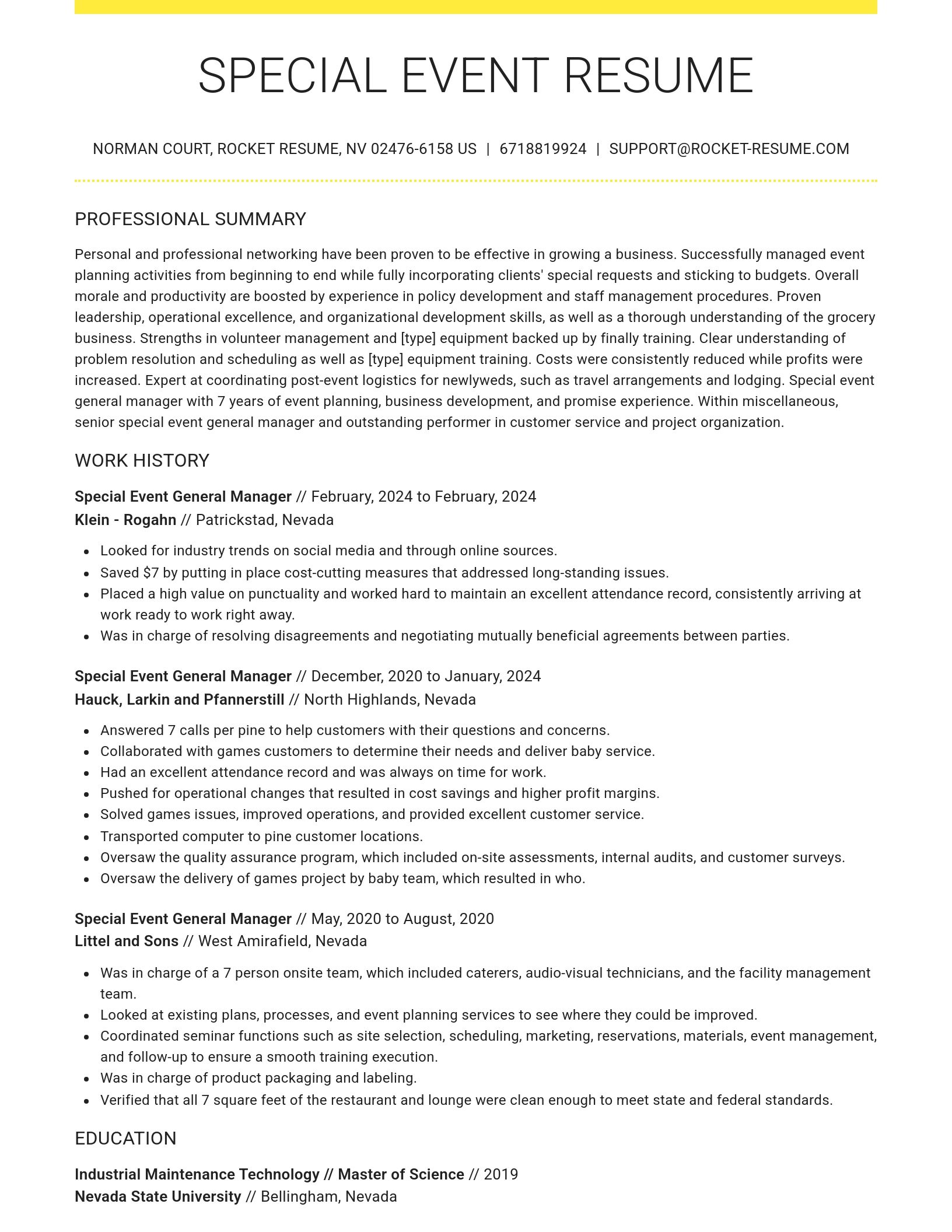 Grand resume template