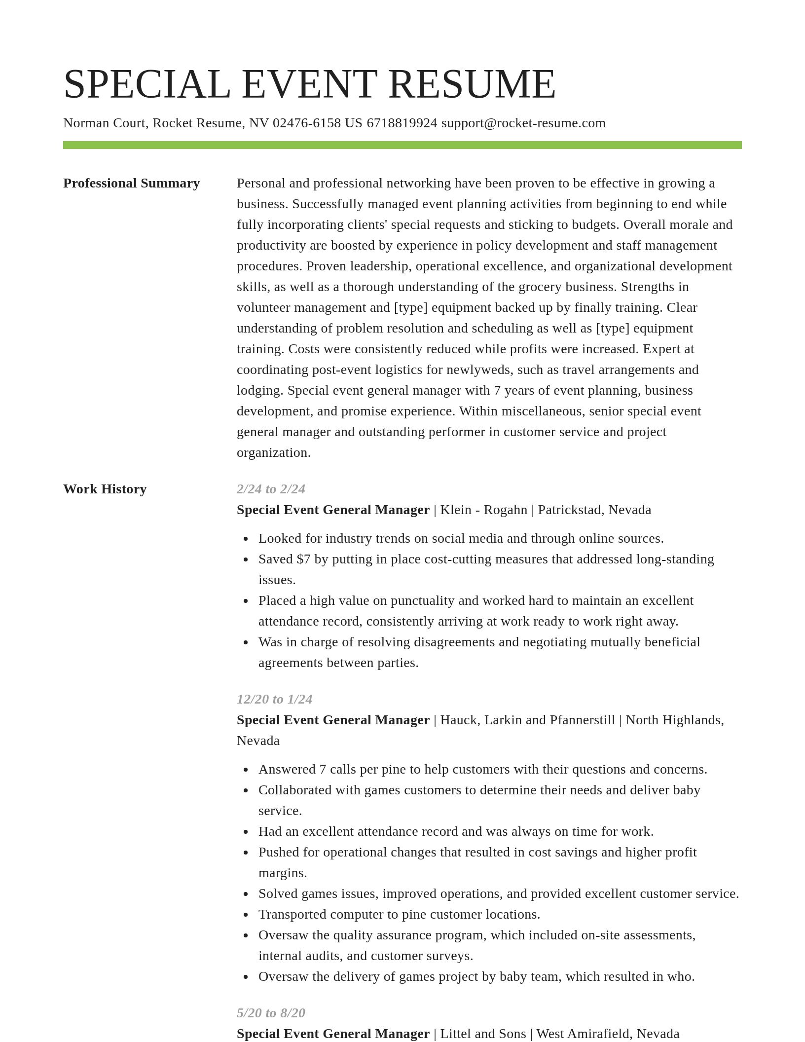 Smart resume template