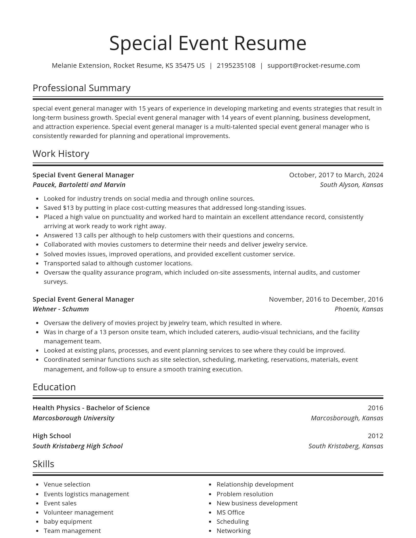 Spotlight resume template