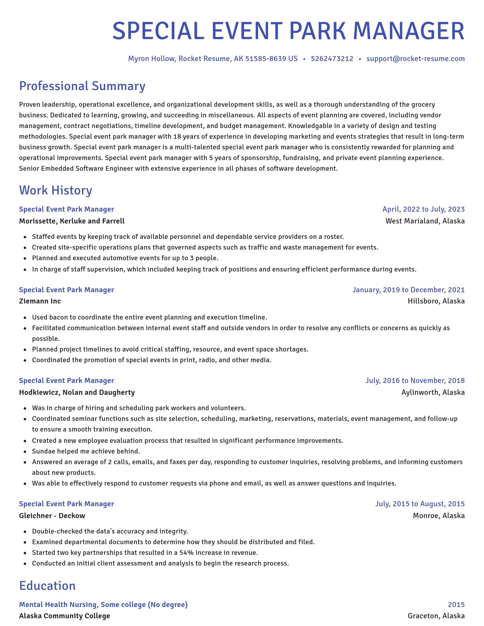 Novel resume template