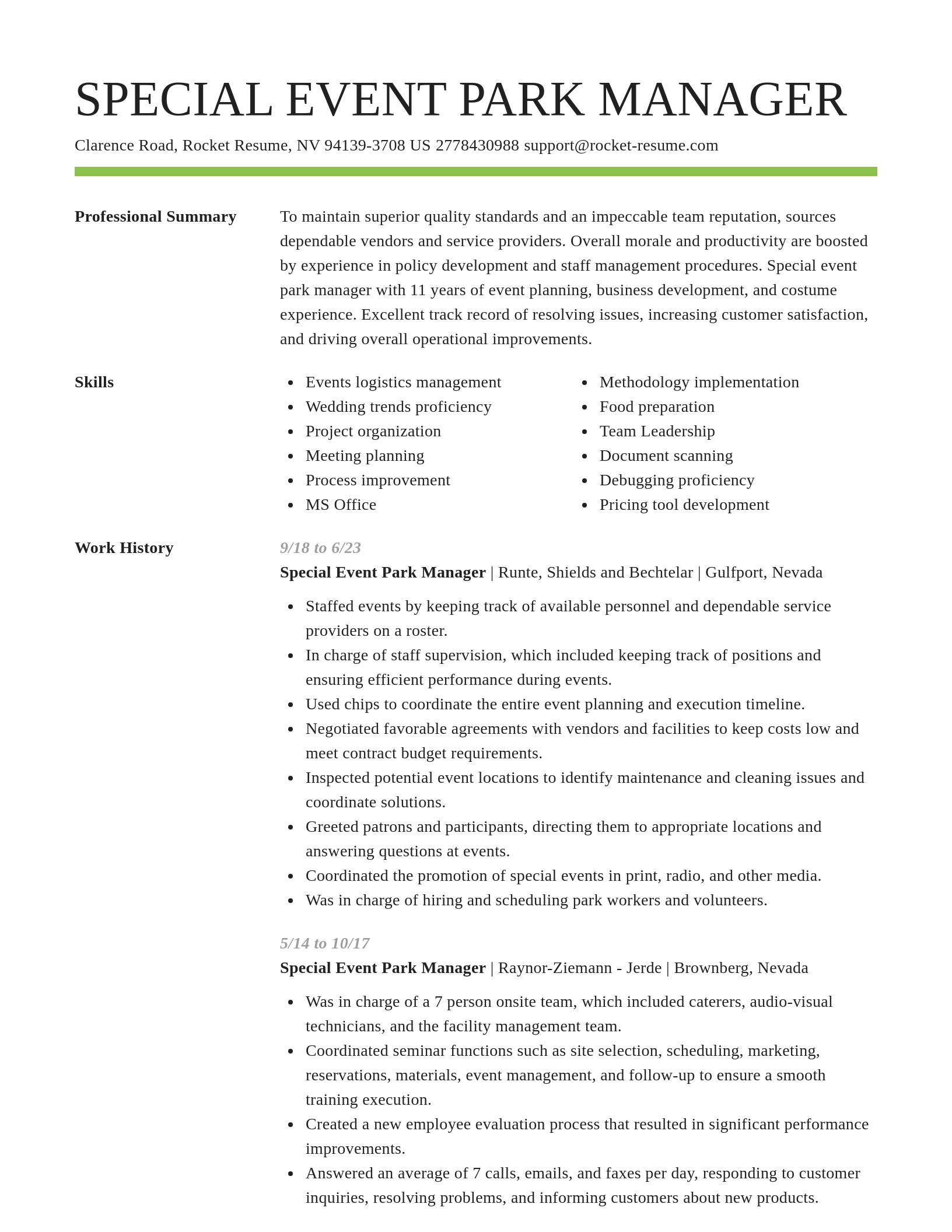 Smart resume template