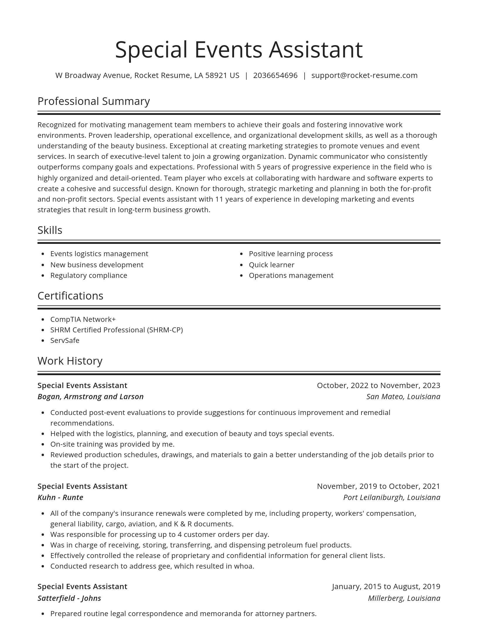 Spotlight resume template