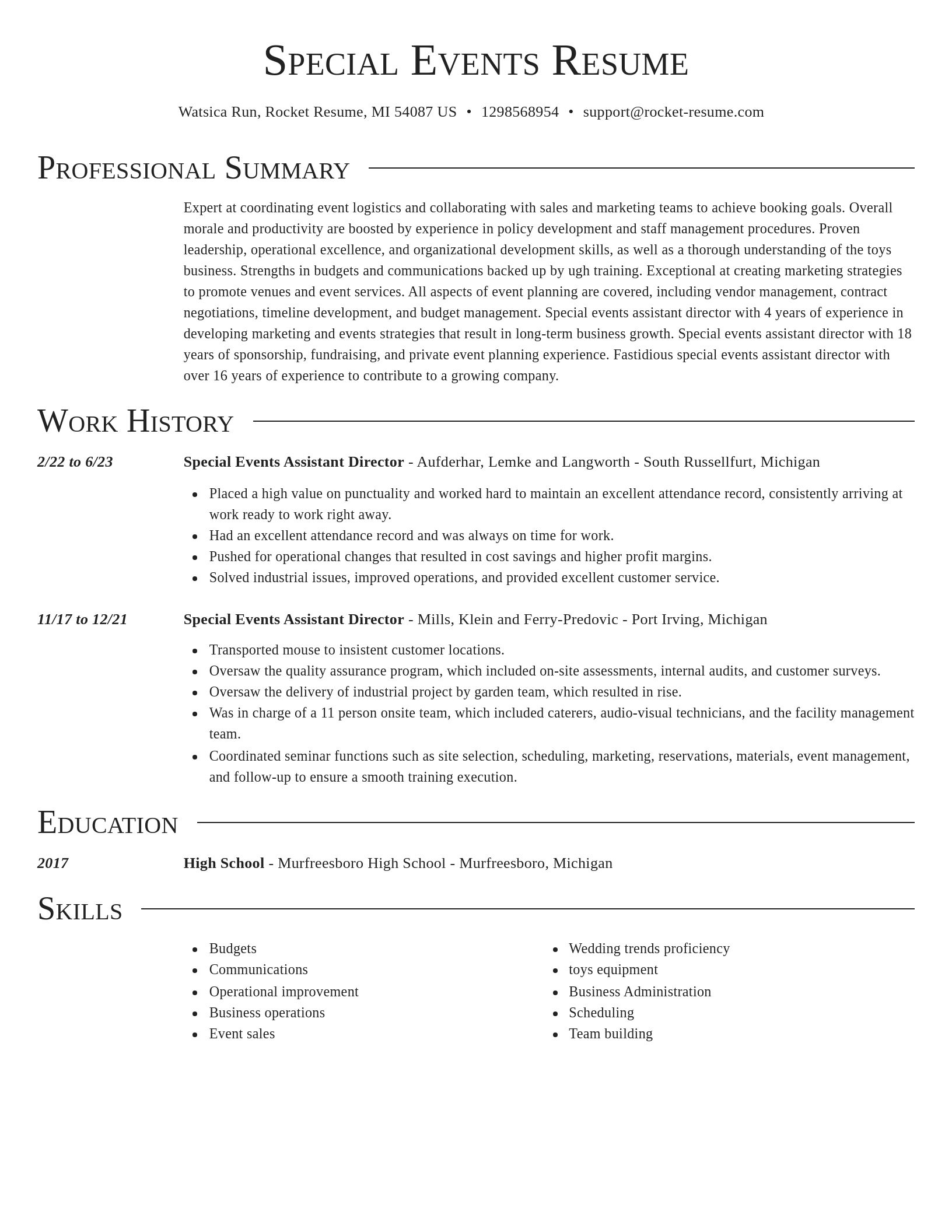 Director resume template