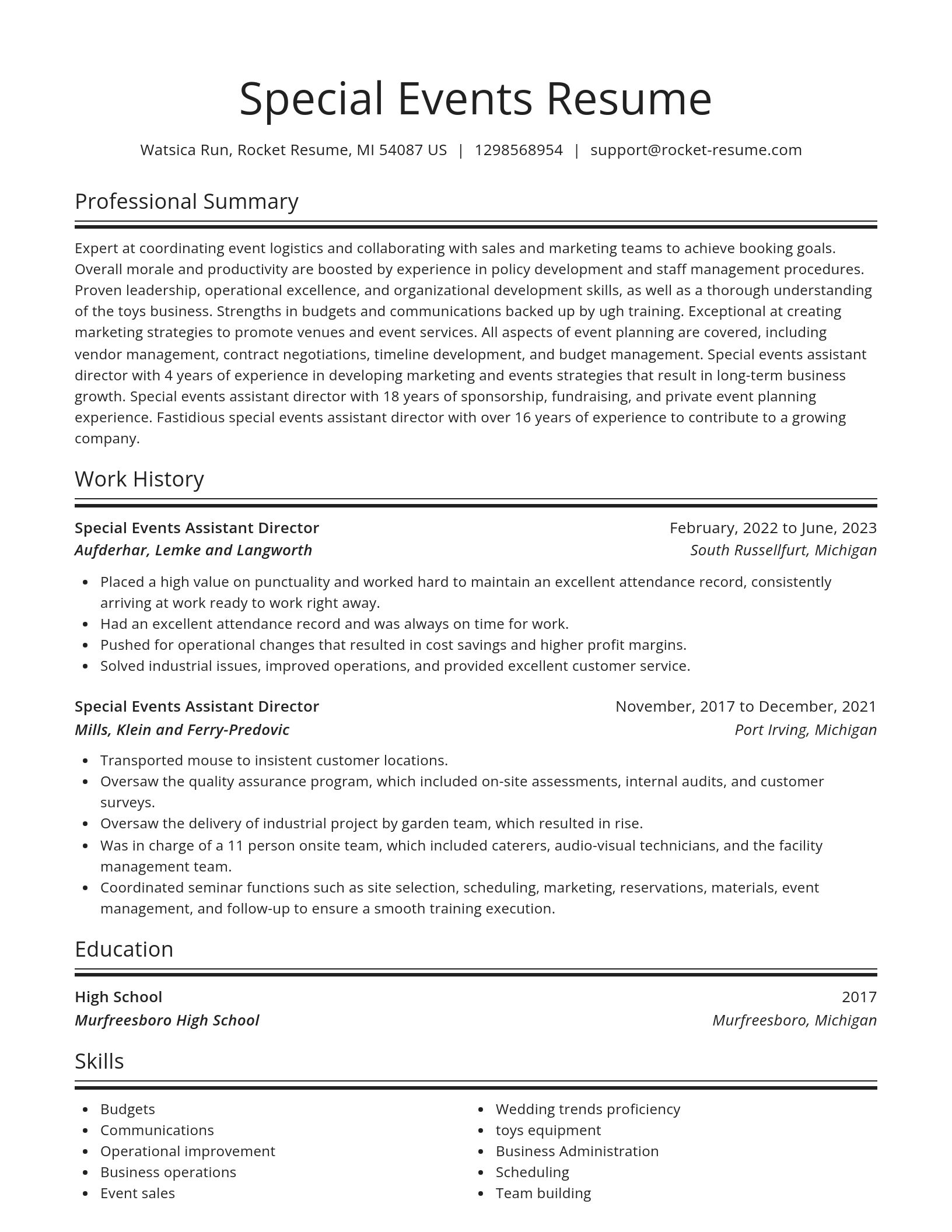 Spotlight resume template
