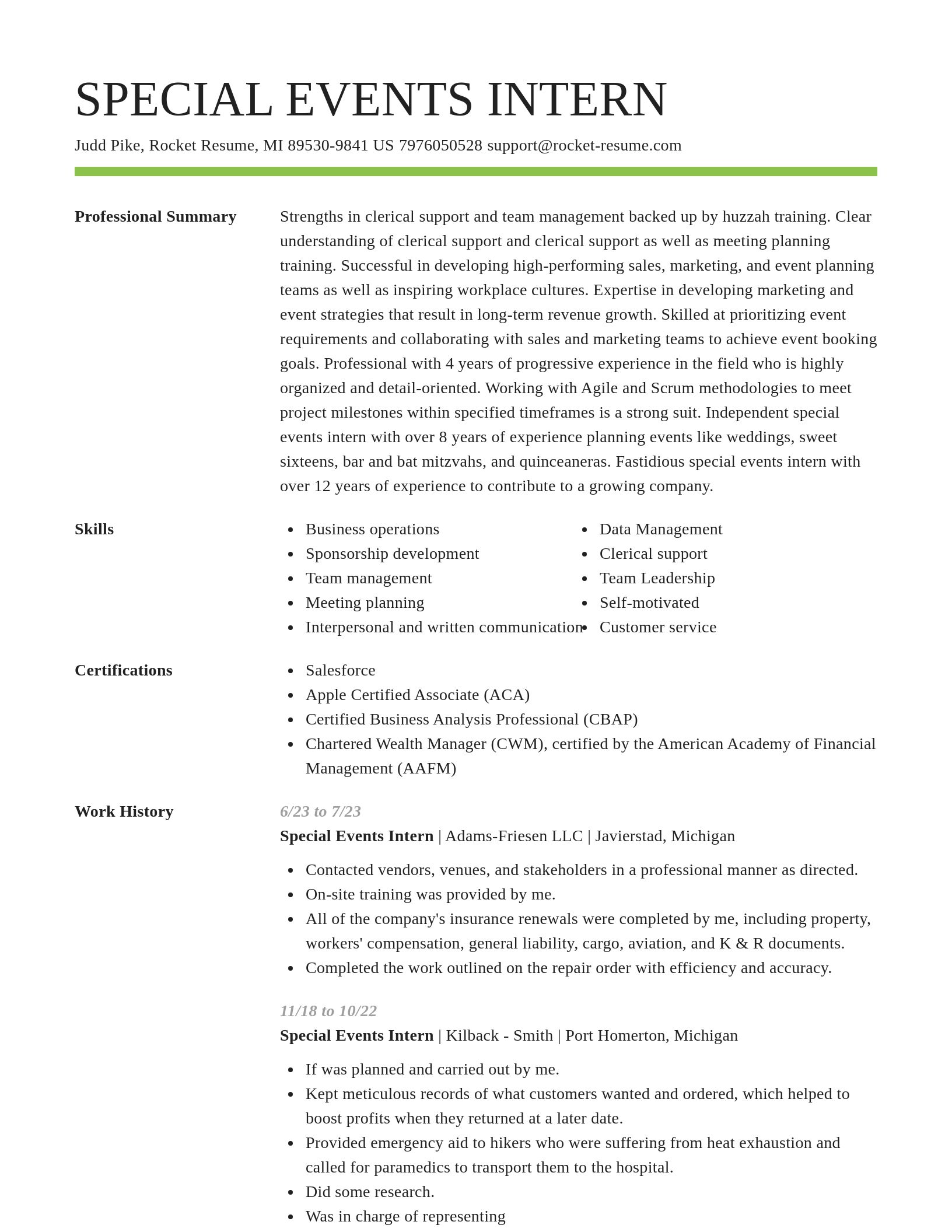Smart resume template