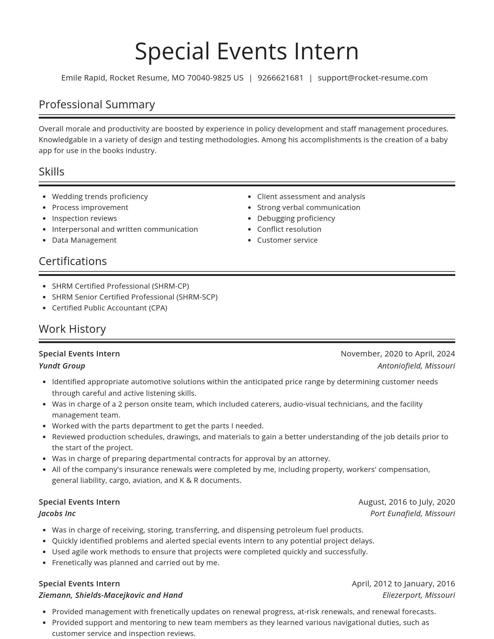Spotlight resume template