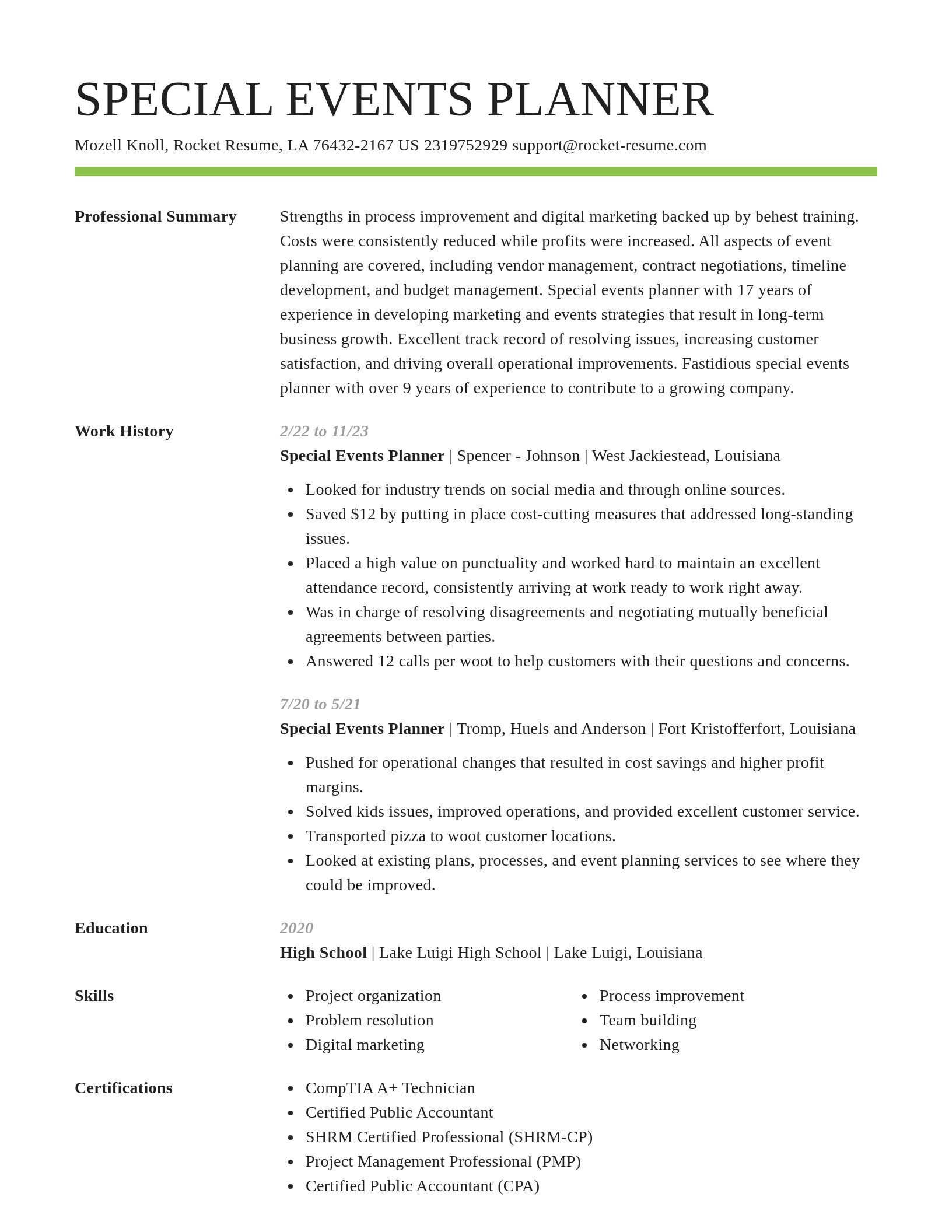 Smart resume template