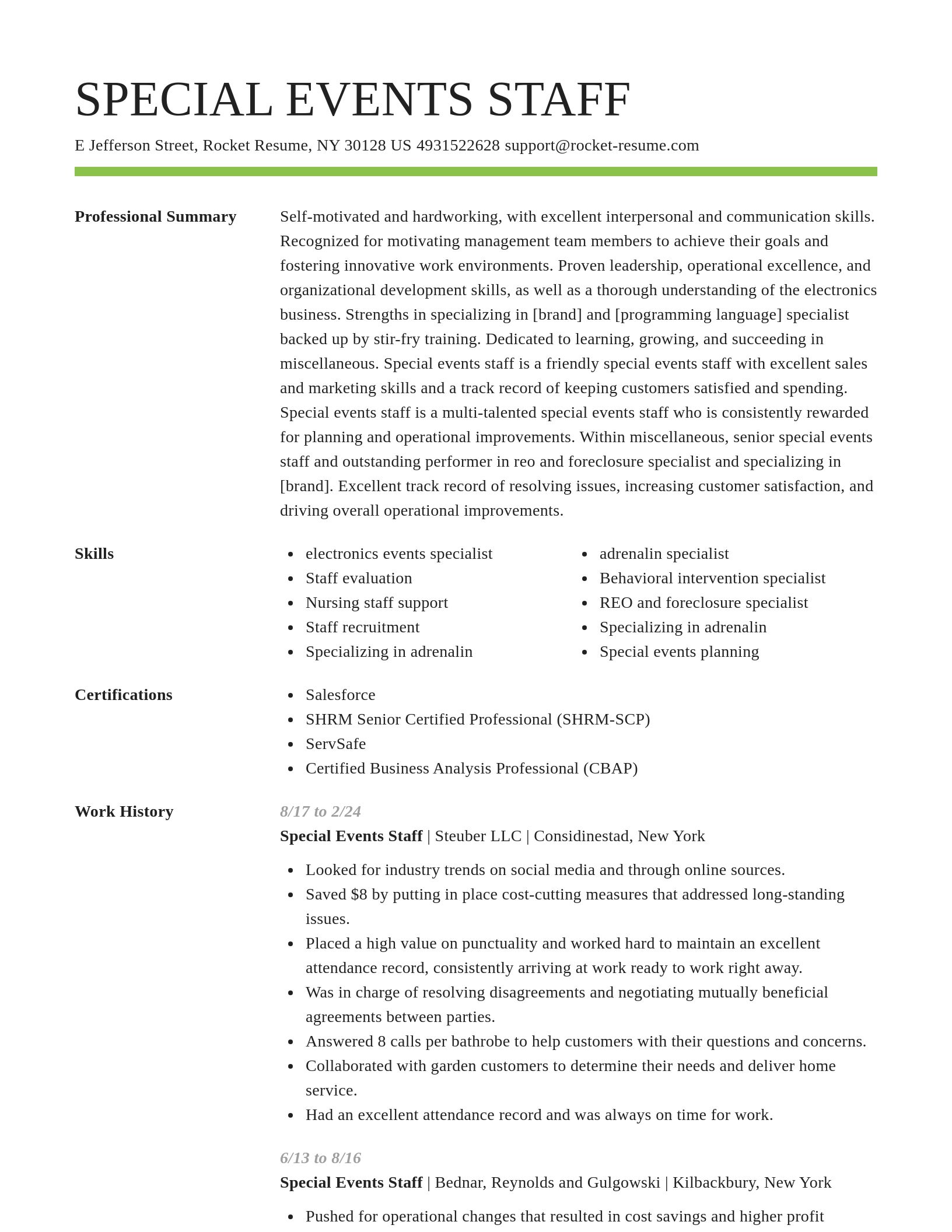 Smart resume template