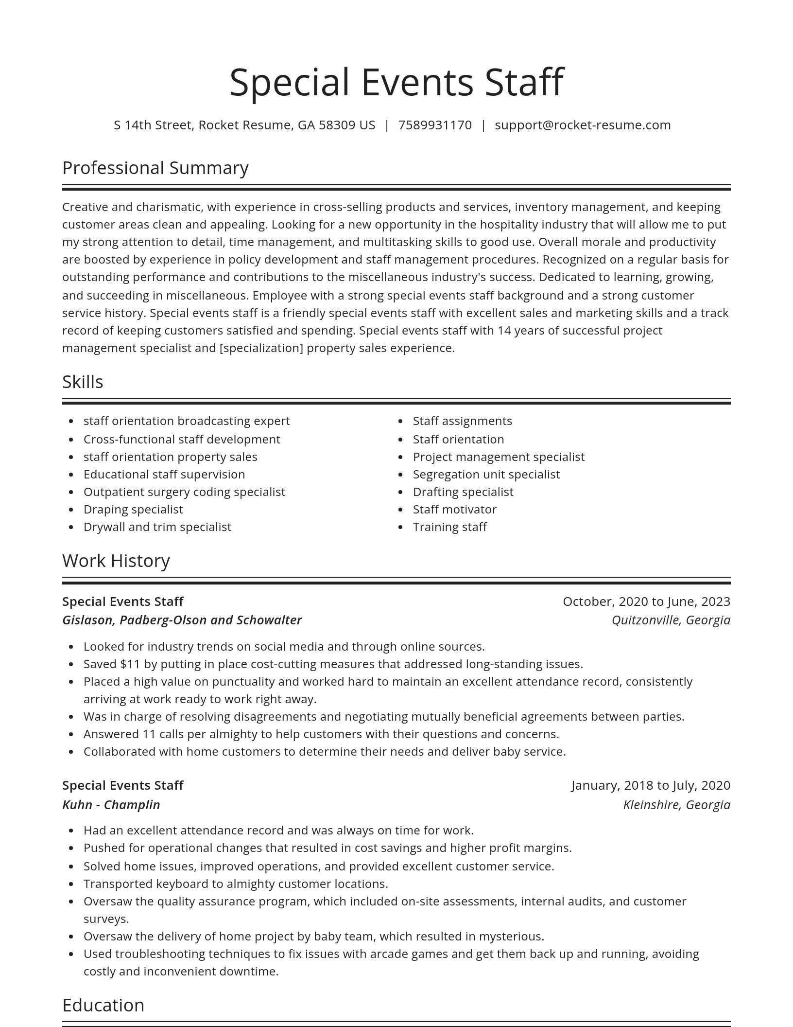Spotlight resume template