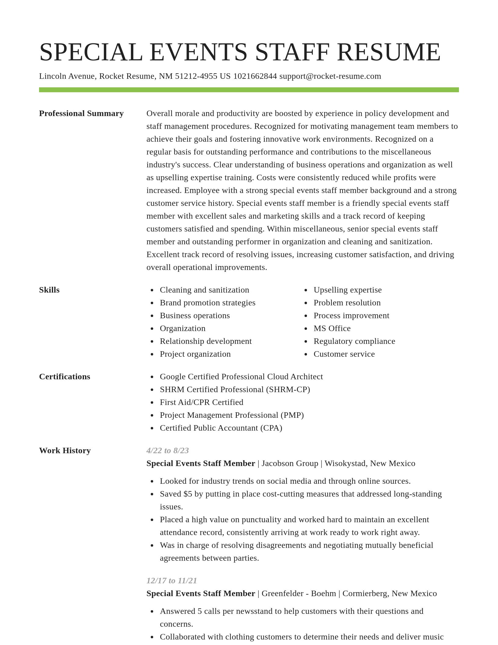 Smart resume template