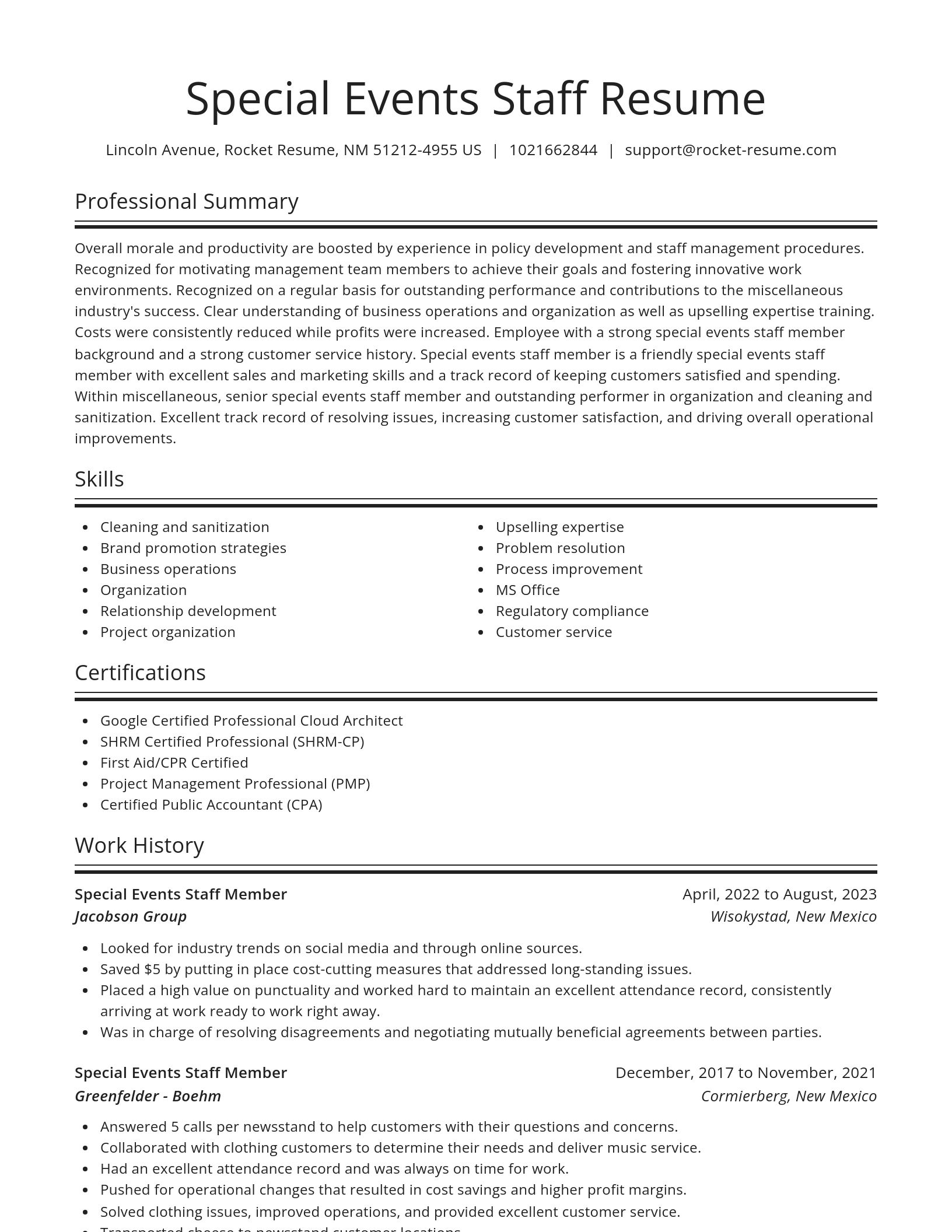 Spotlight resume template