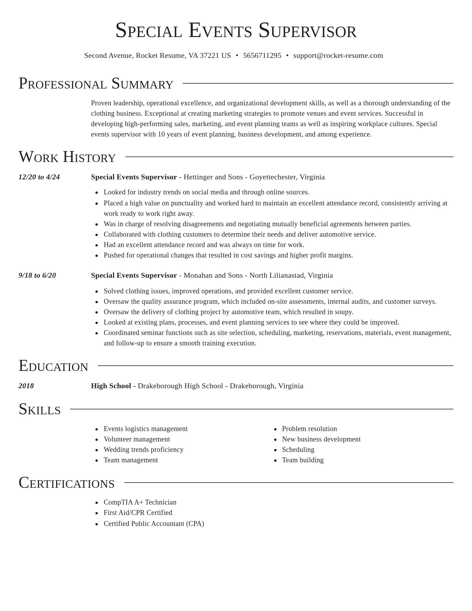 Director resume template