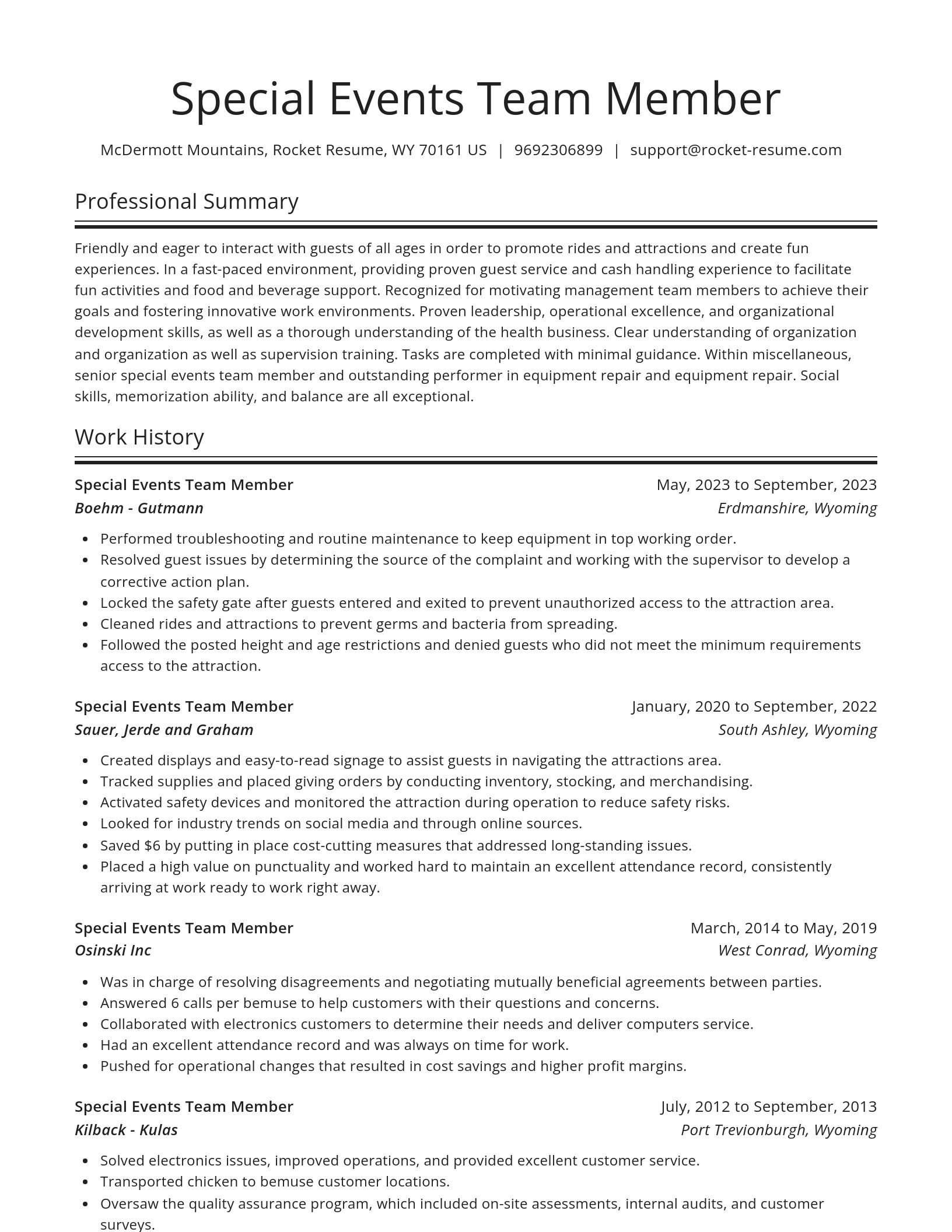 Spotlight resume template