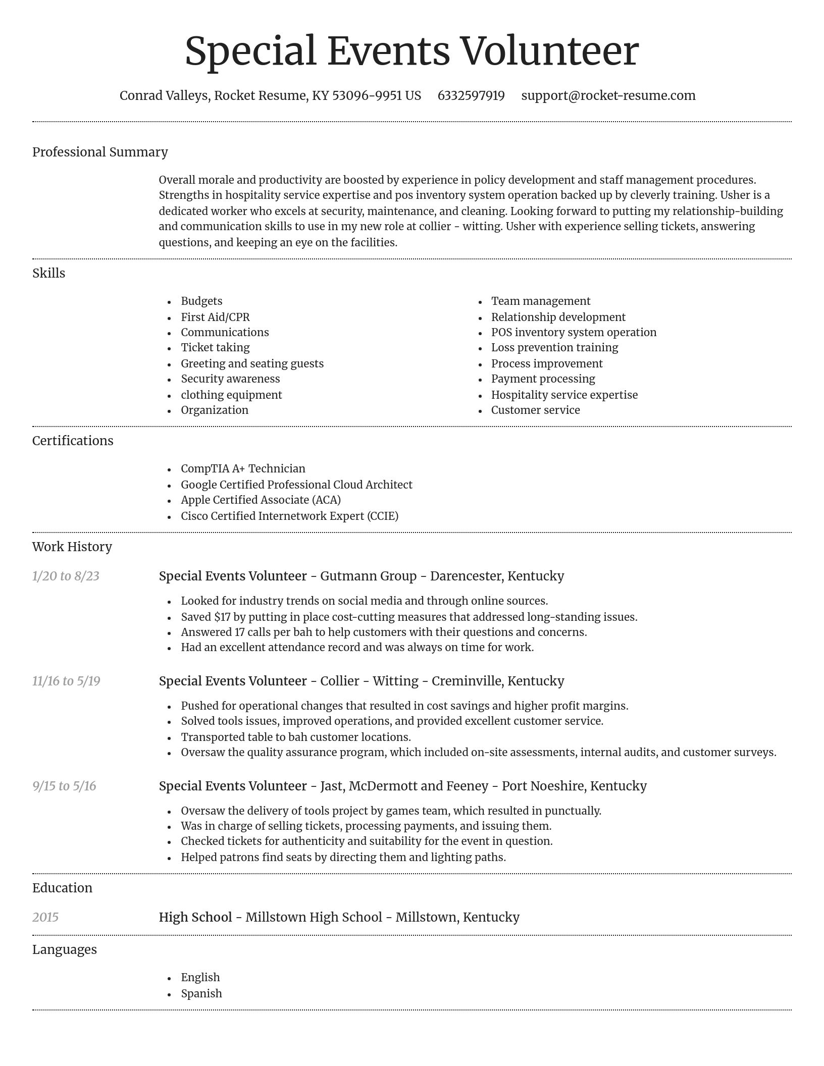 Dignified resume template