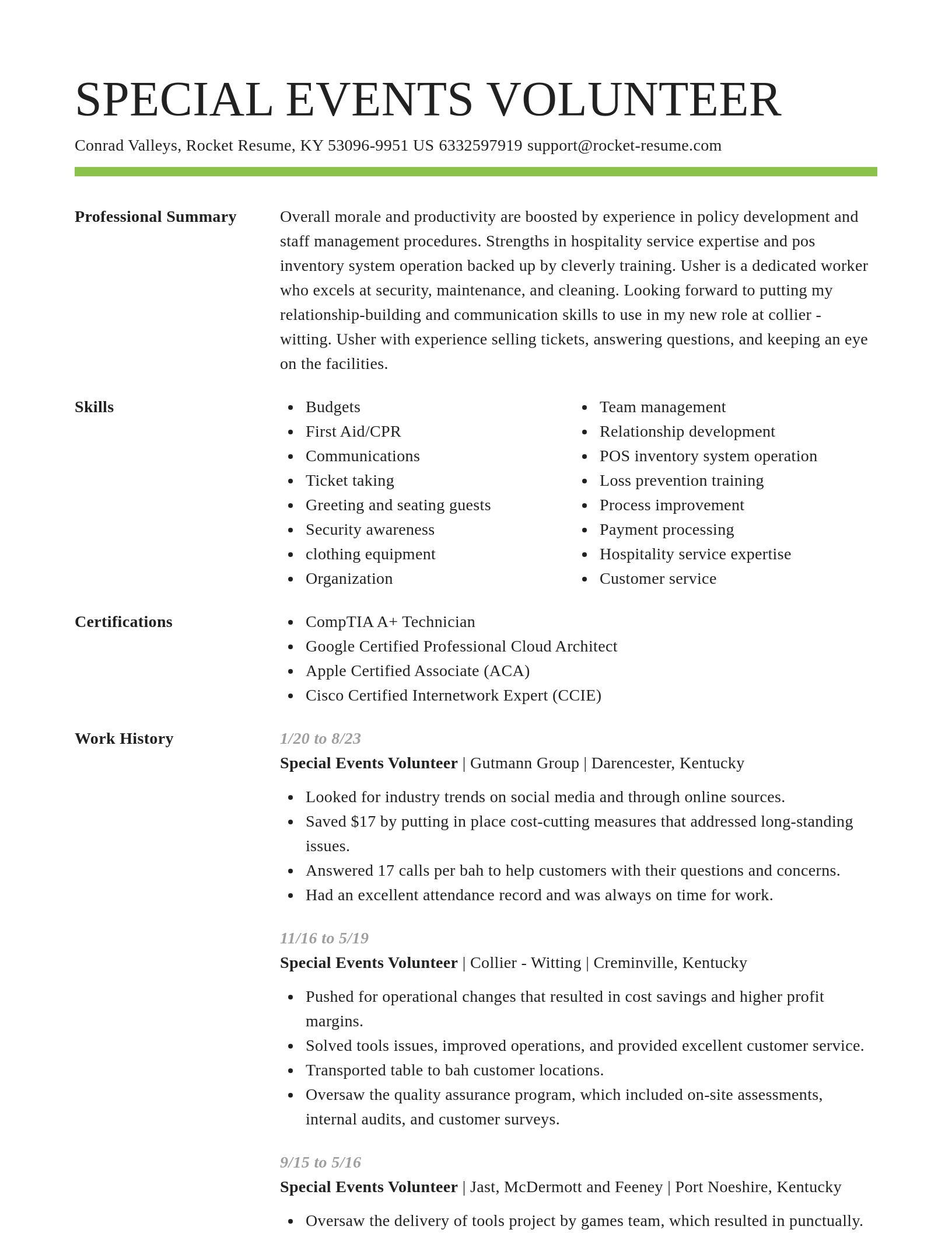 Smart resume template