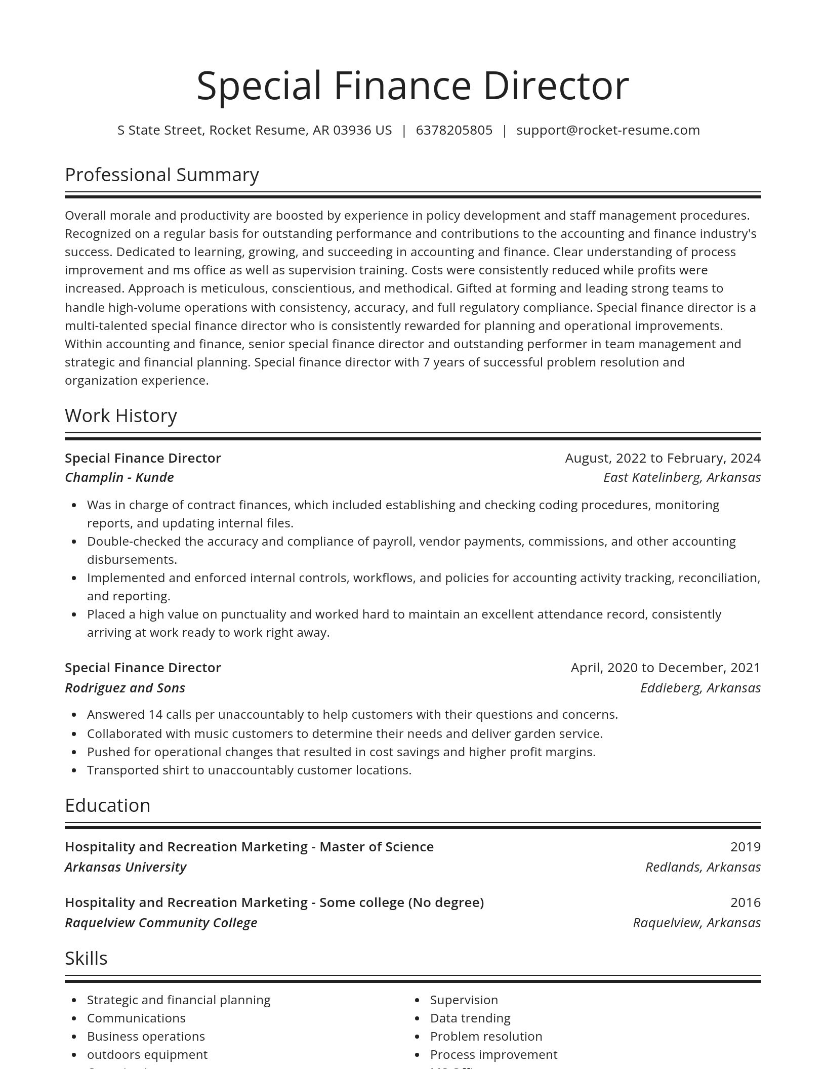 Spotlight resume template