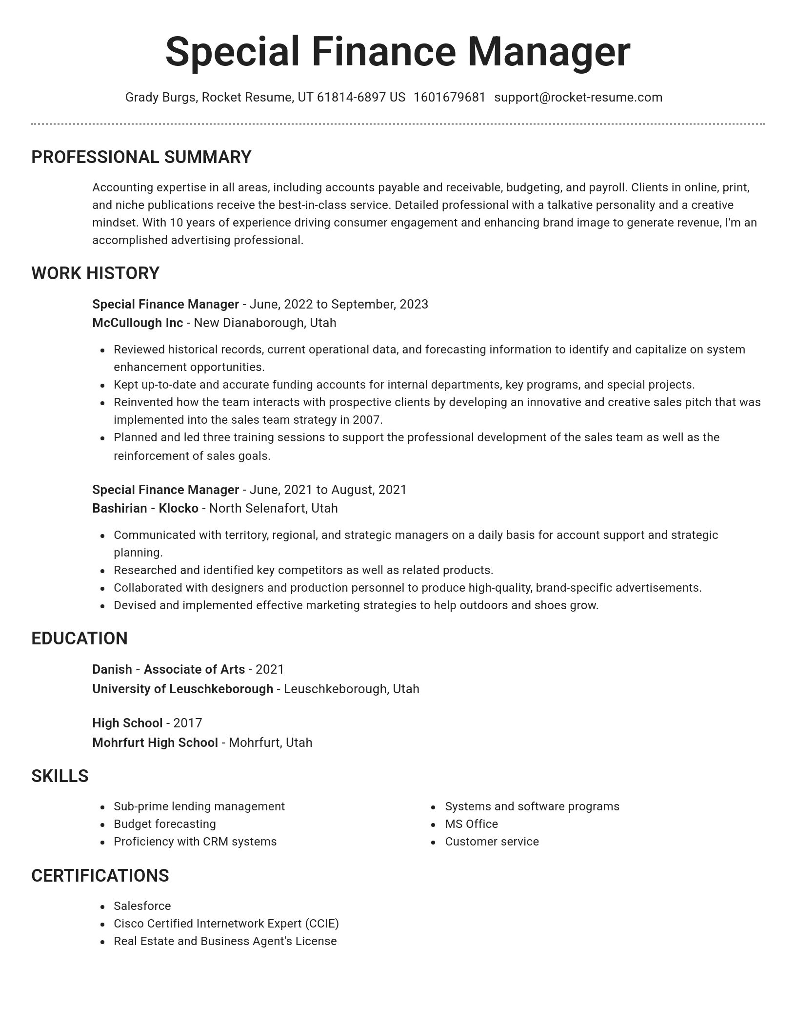 Brilliant resume template