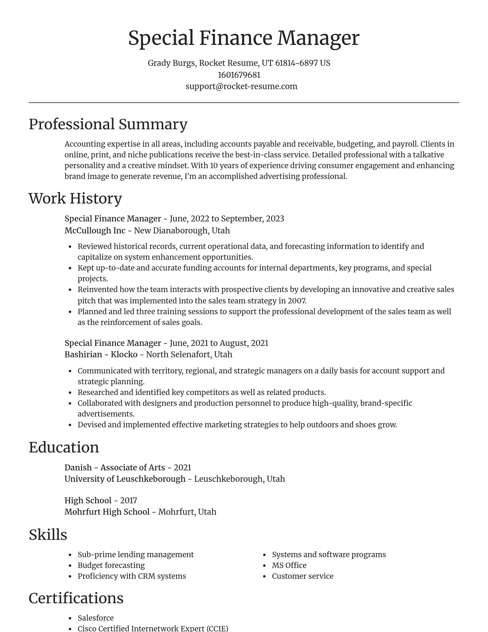 Focal Point resume template