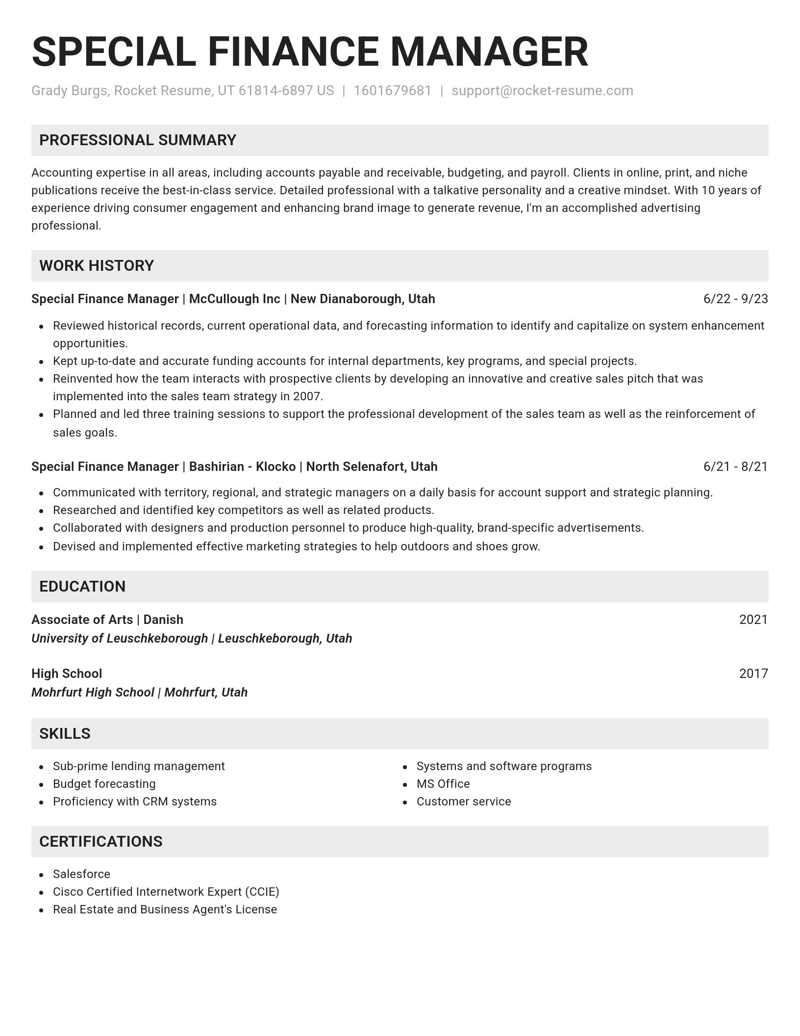 Genius resume template
