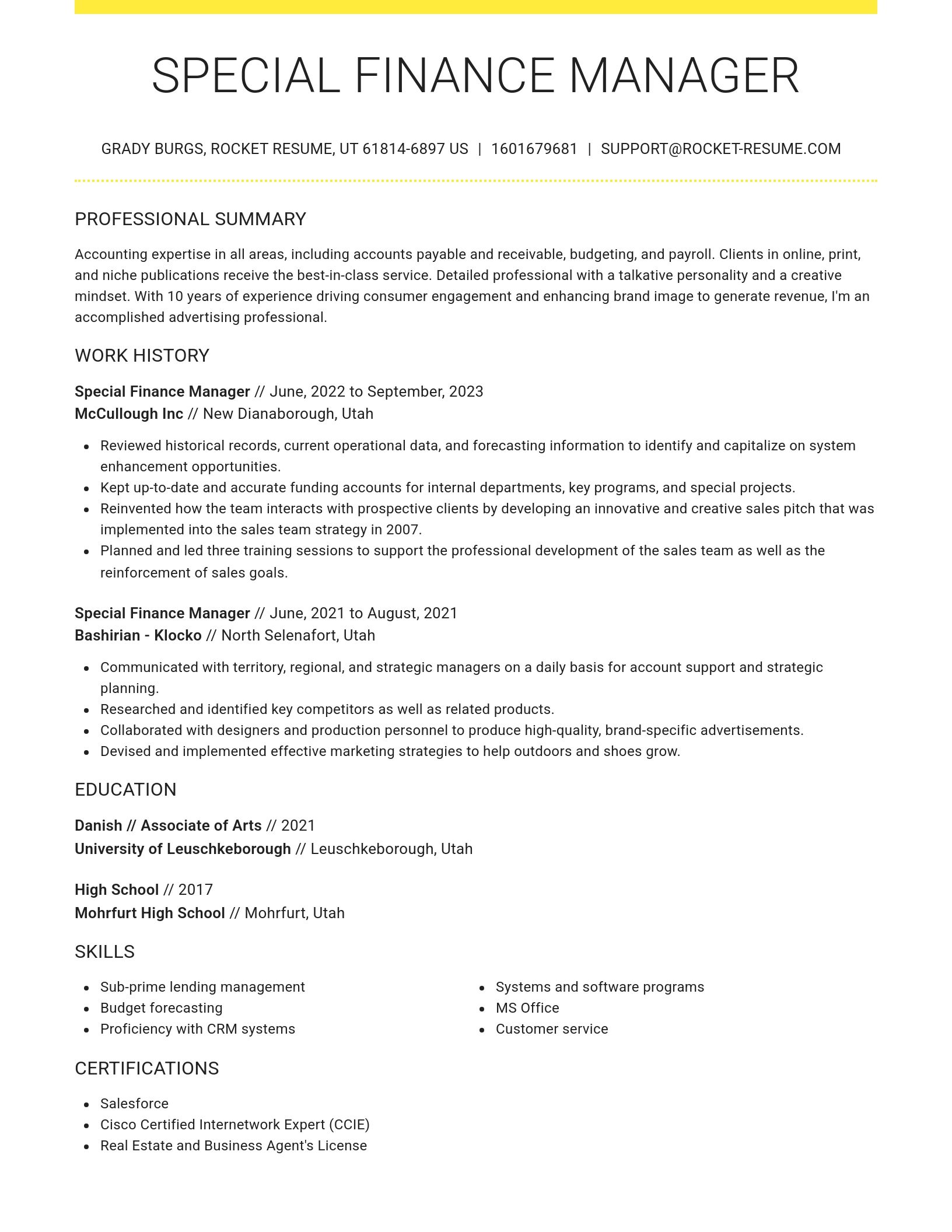 Grand resume template
