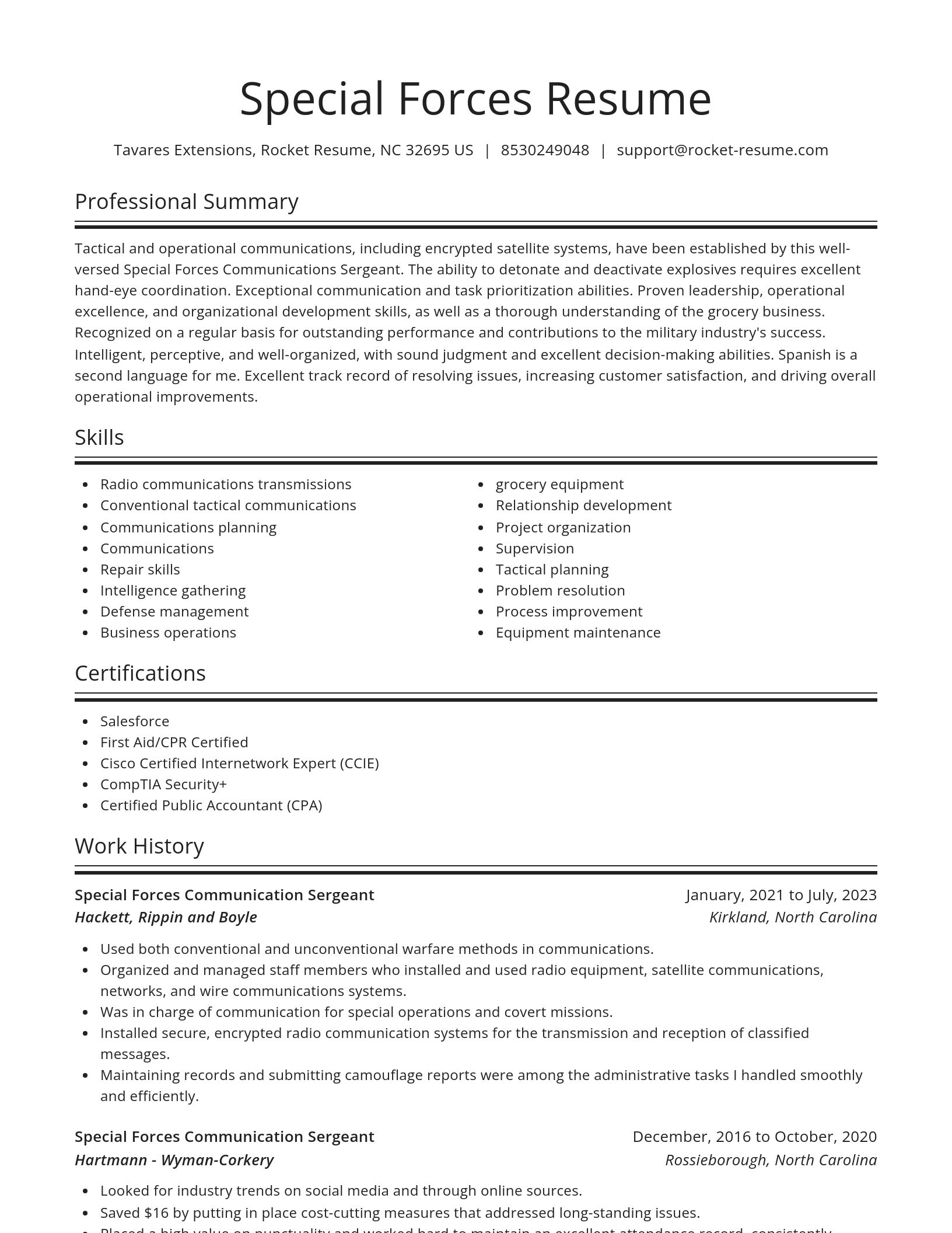 Spotlight resume template