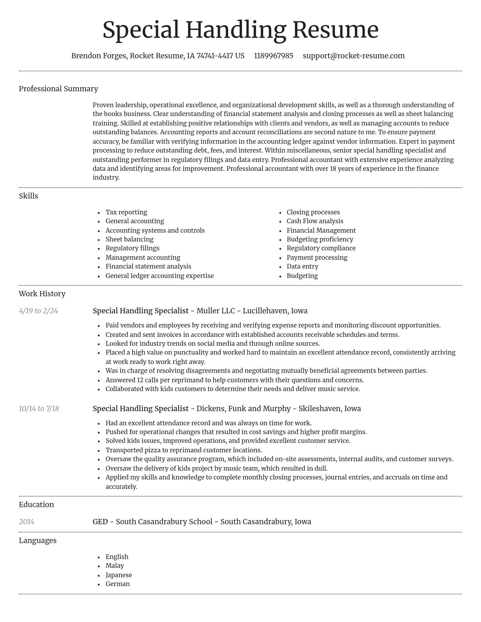 Dignified resume template
