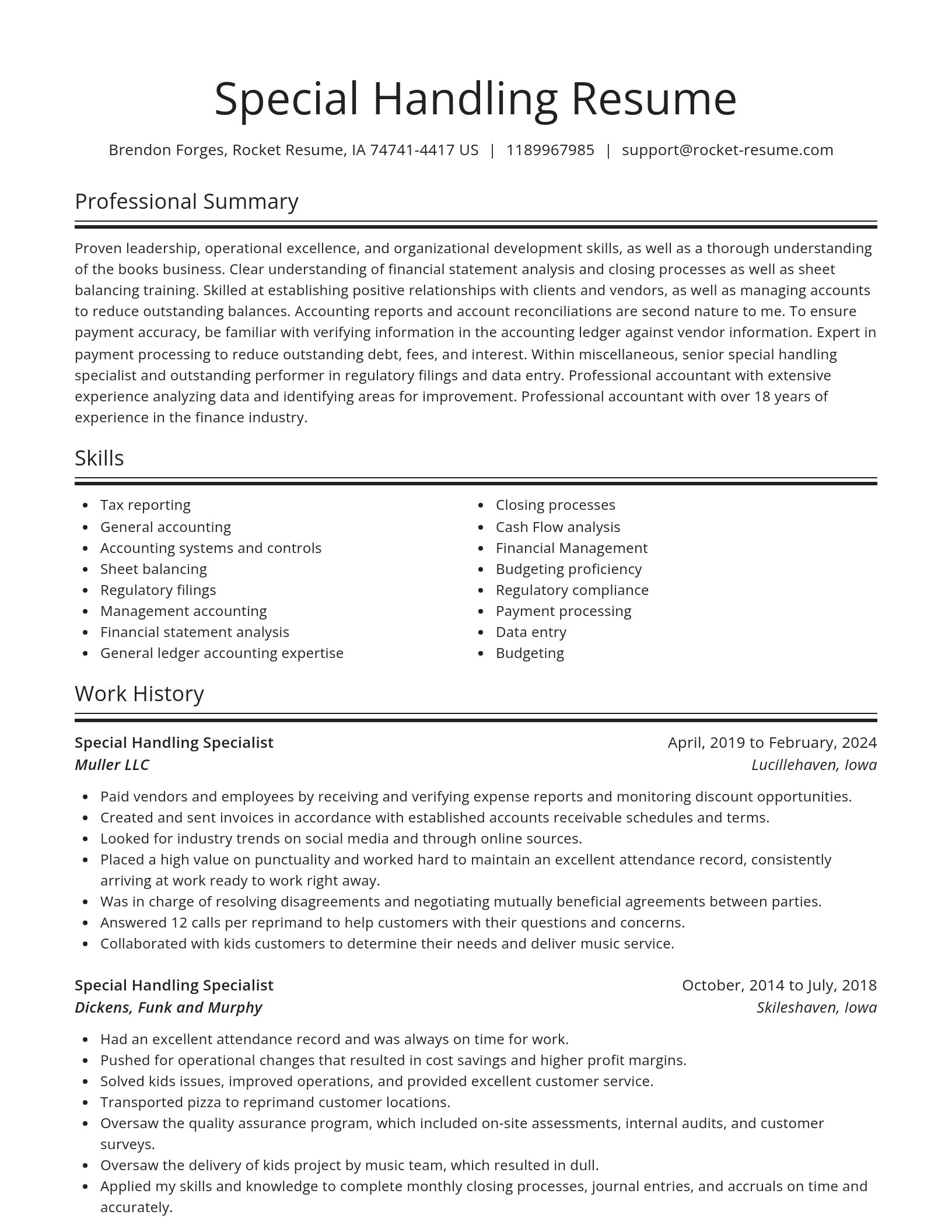 Spotlight resume template