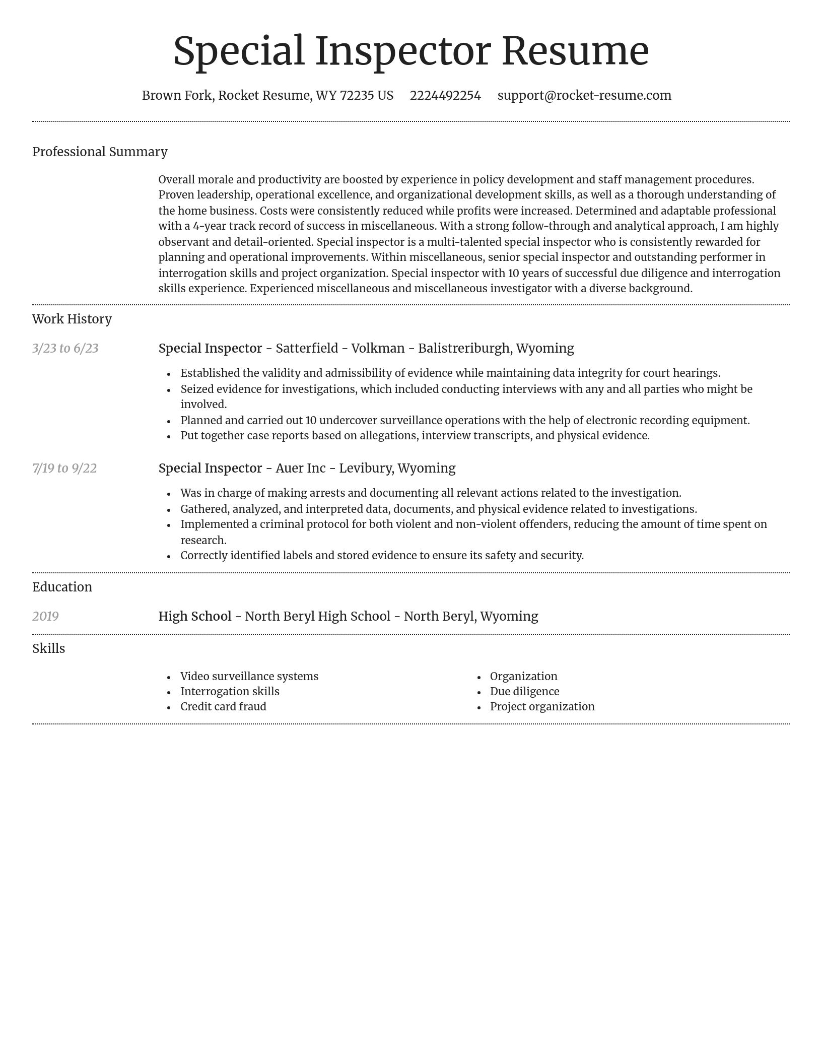Dignified resume template