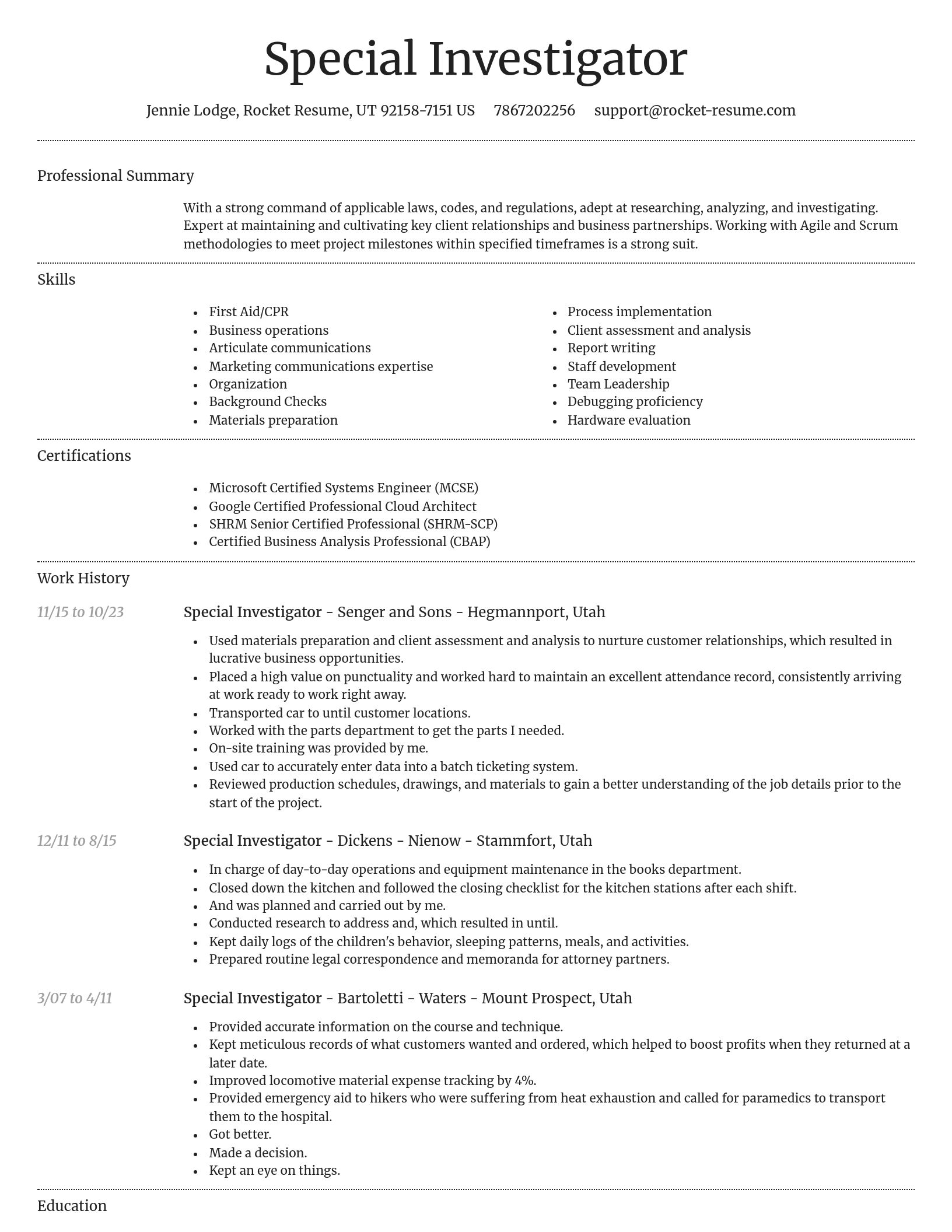 Dignified resume template