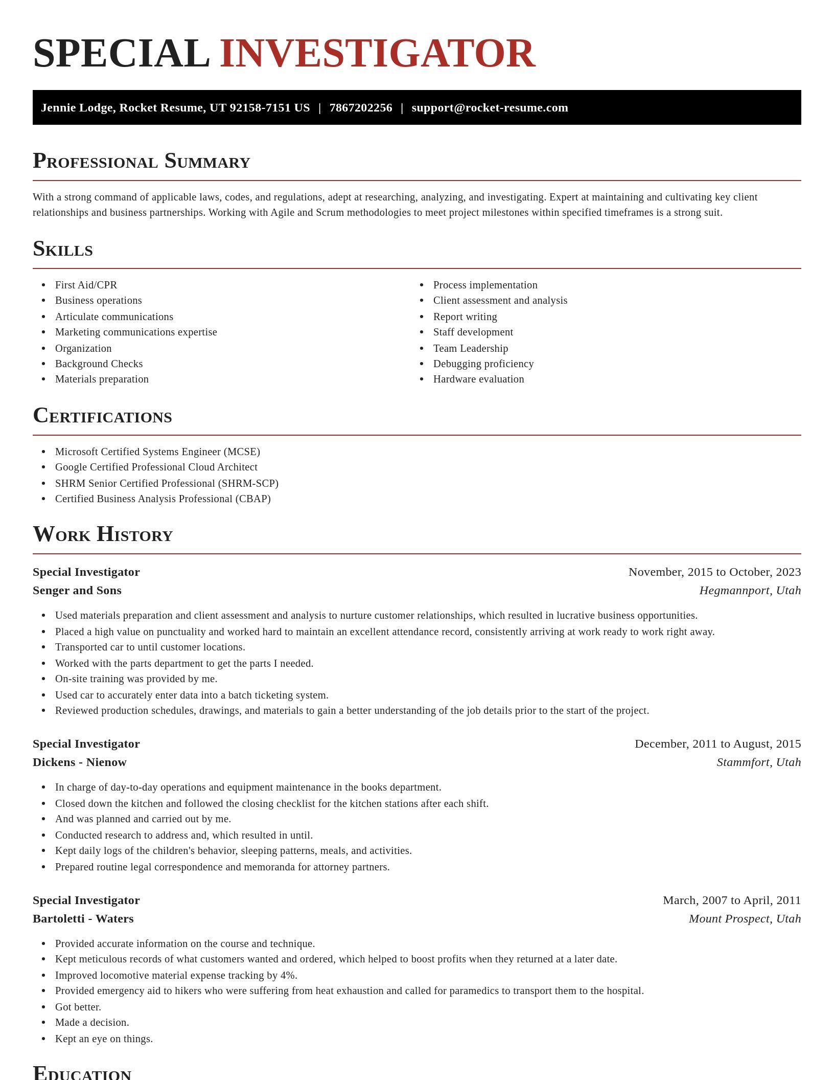 Exquisite resume template