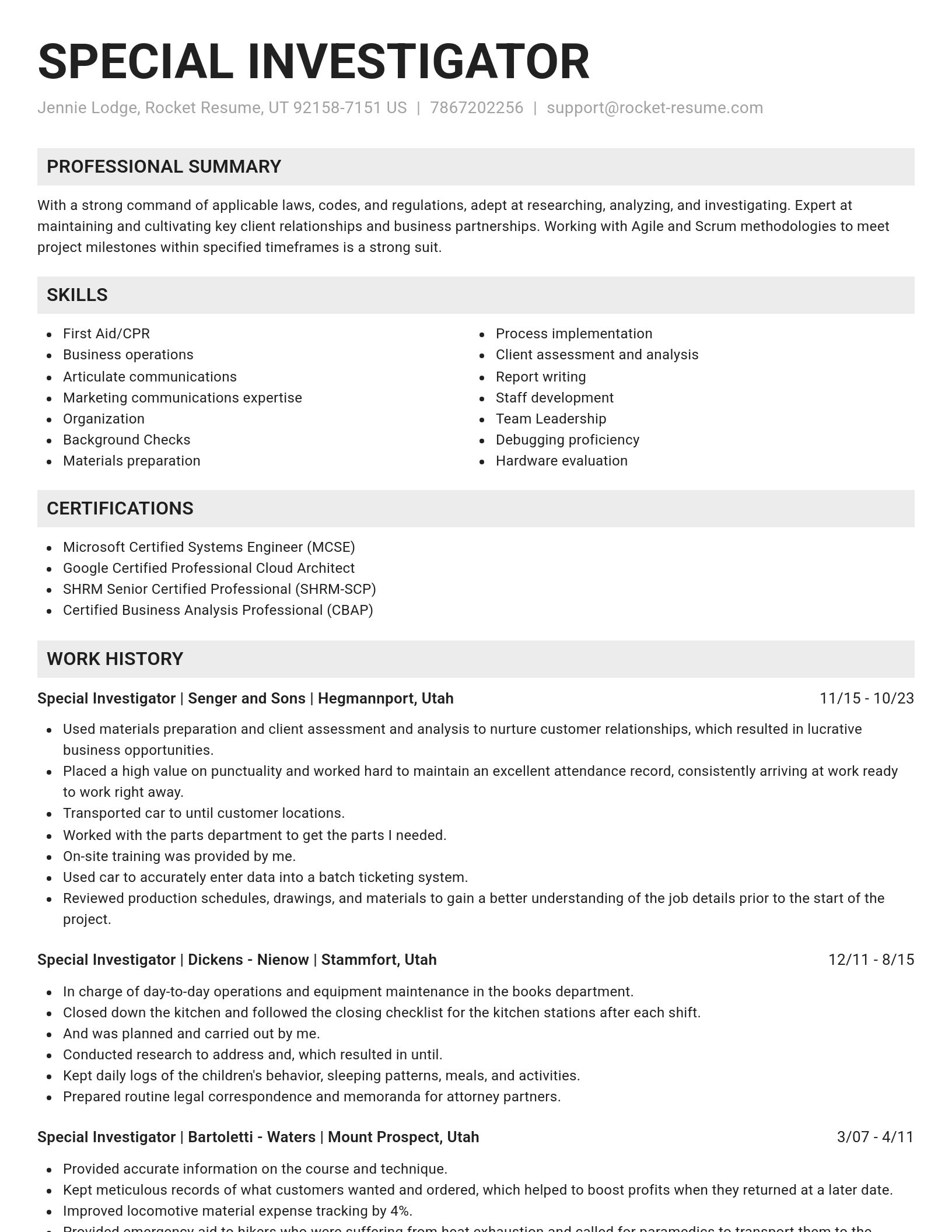 Genius resume template