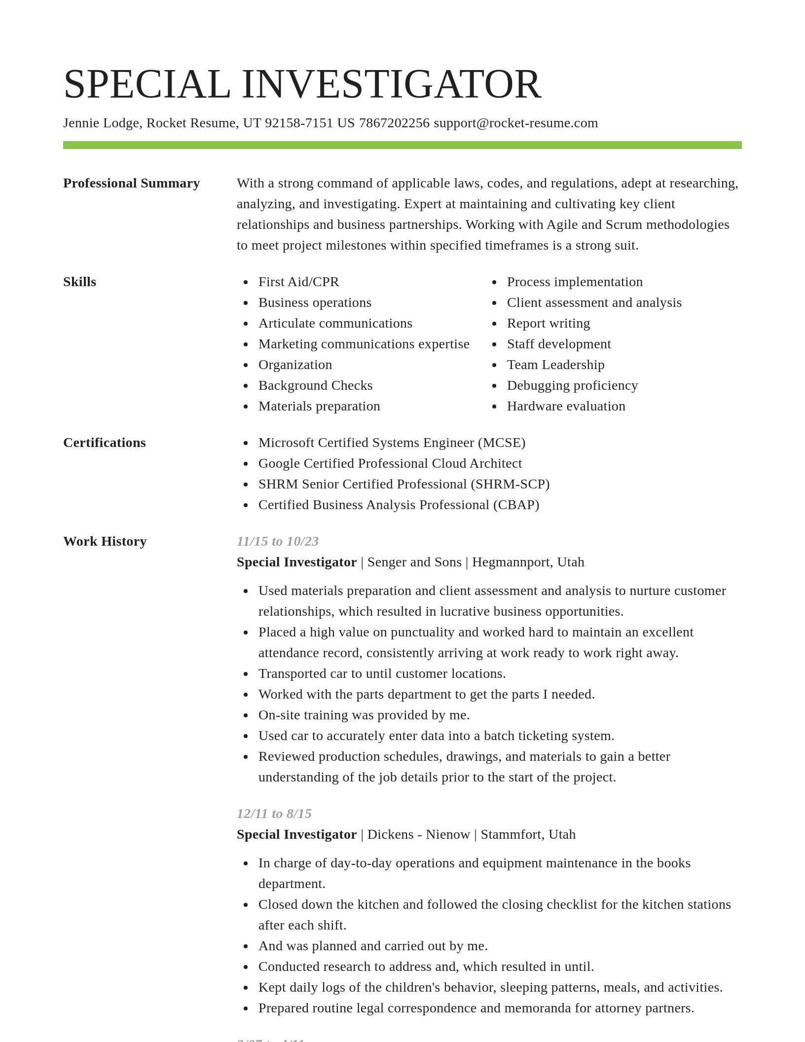 Smart resume template