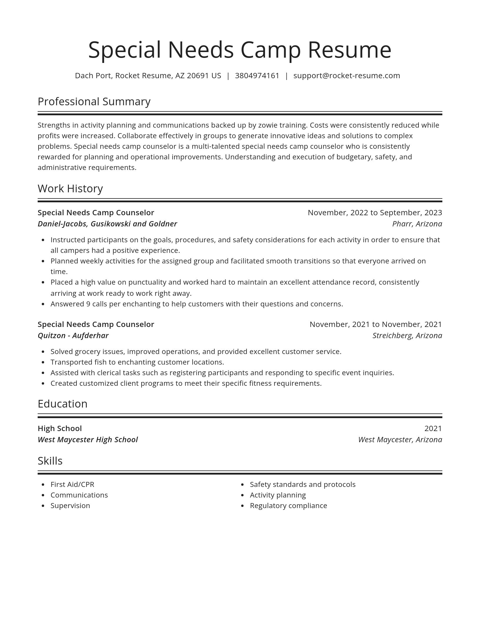 Spotlight resume template