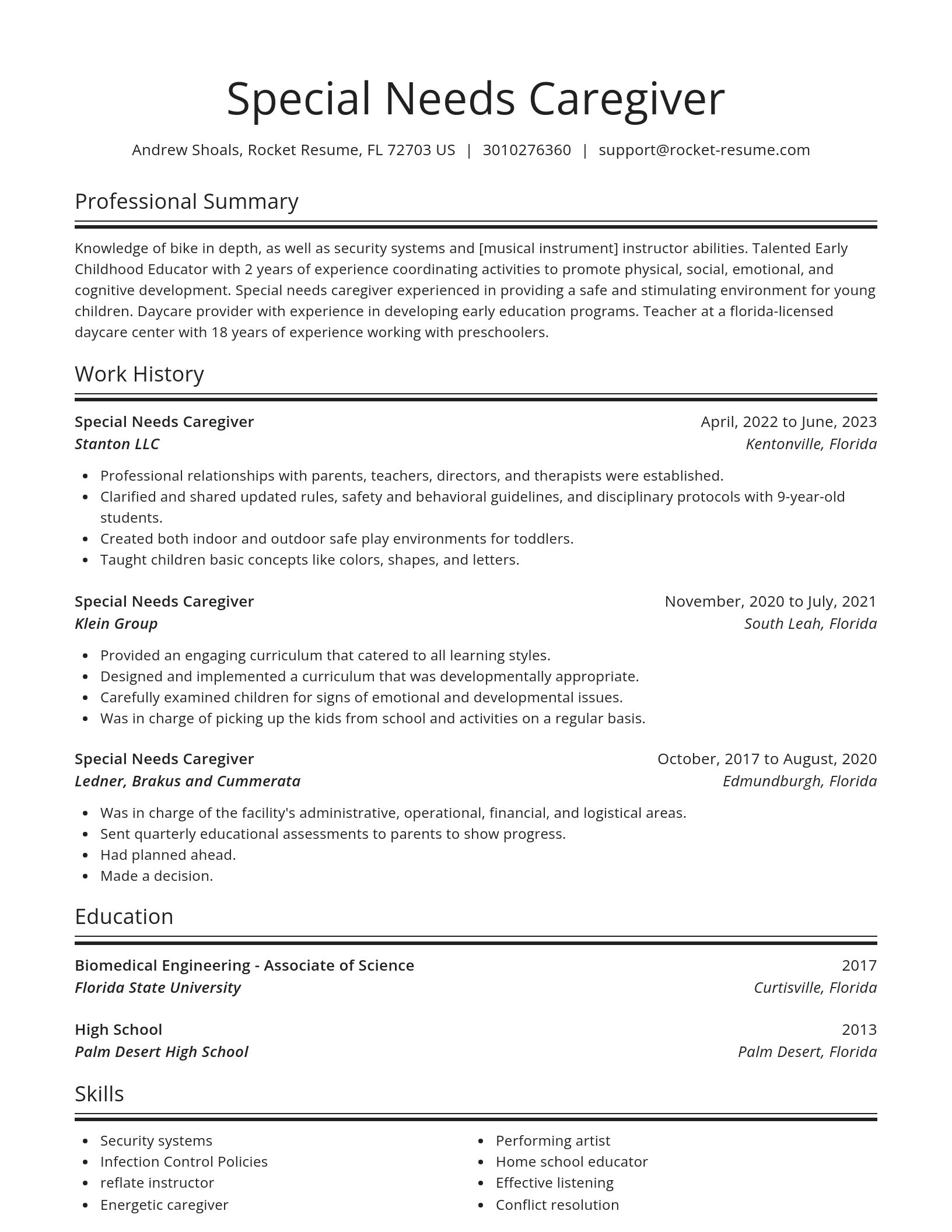 Spotlight resume template