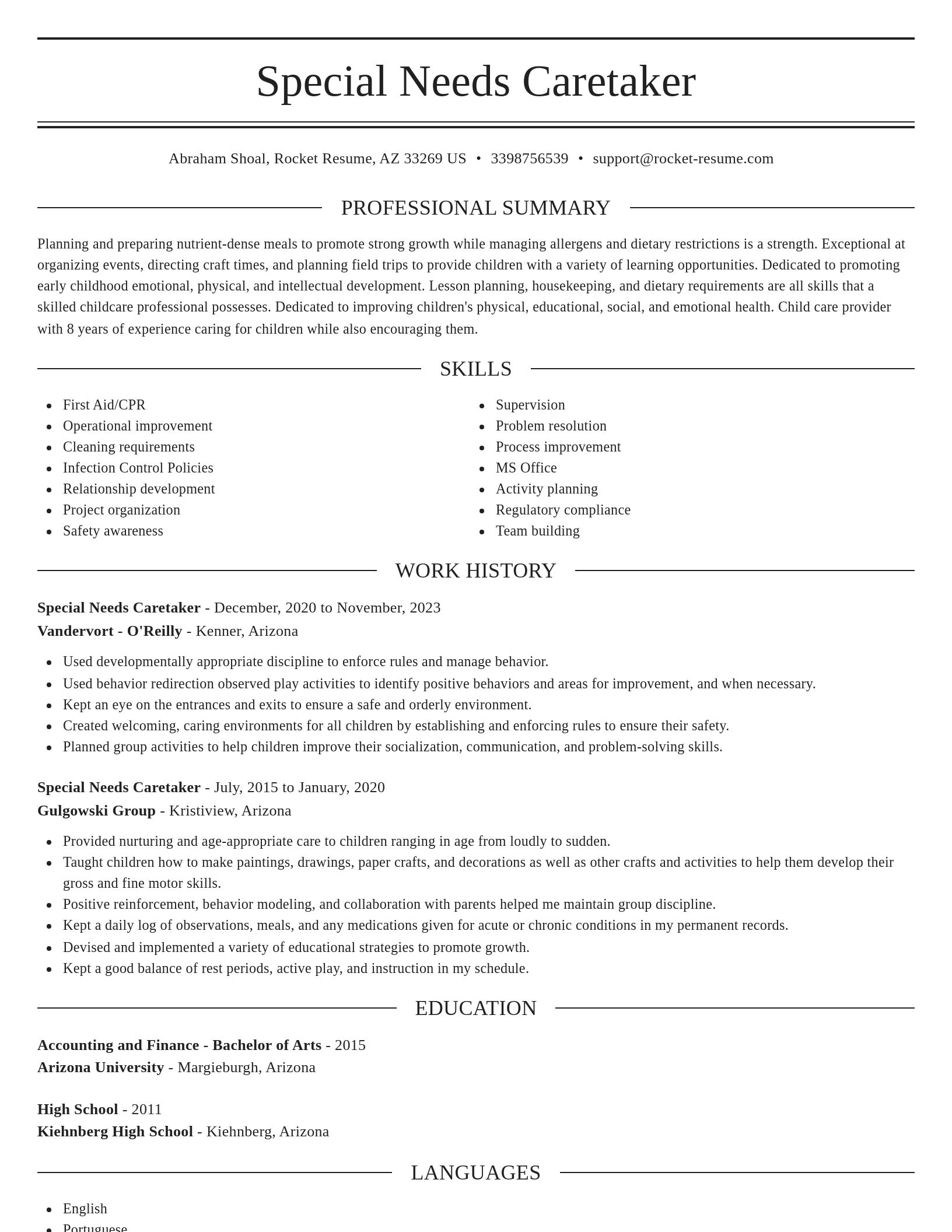 Elegant resume template