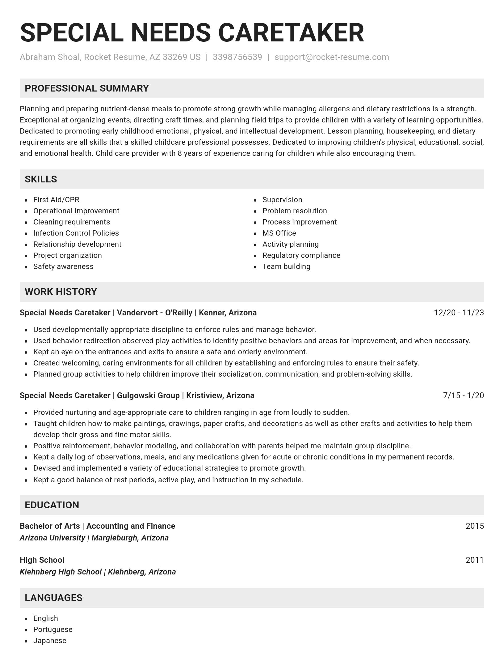 Genius resume template