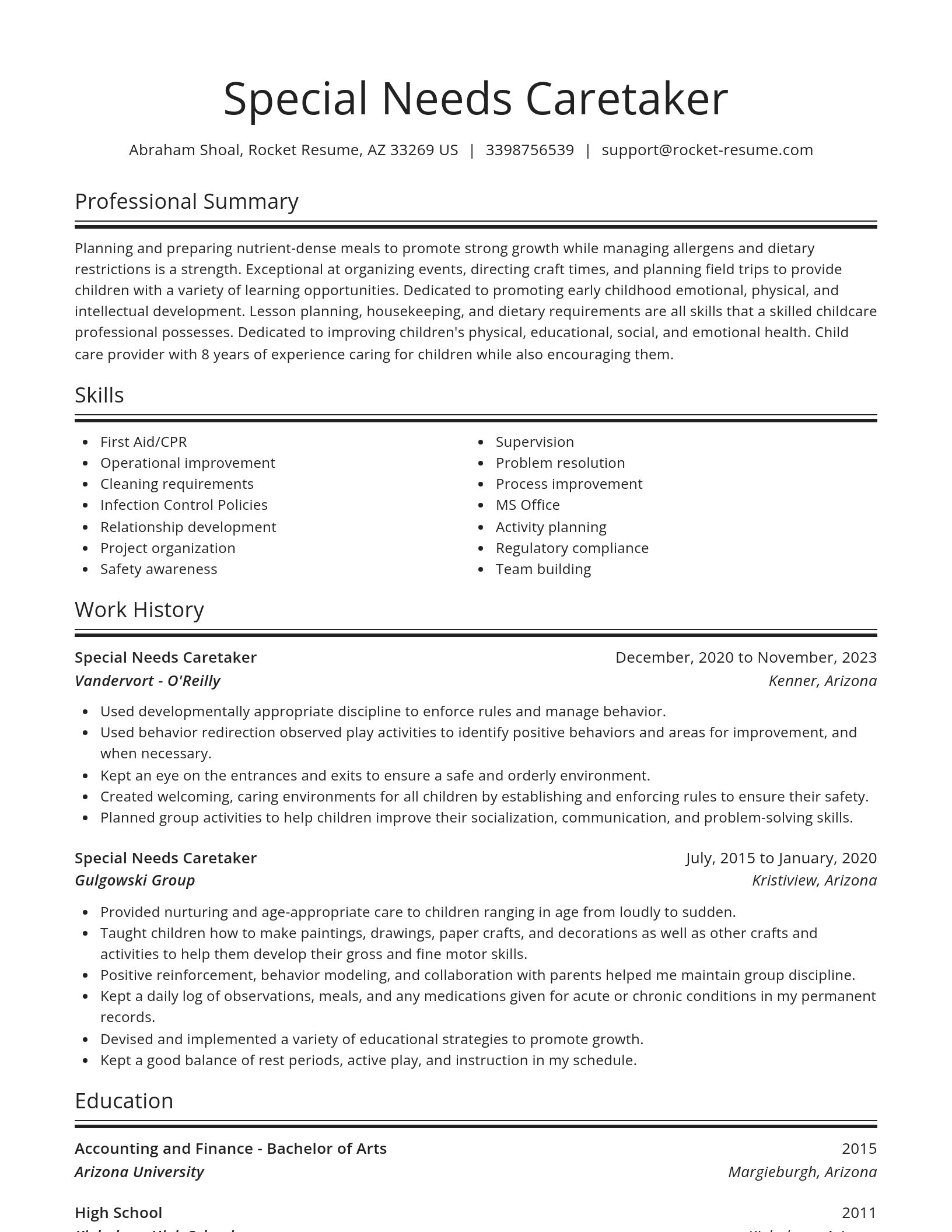 Spotlight resume template