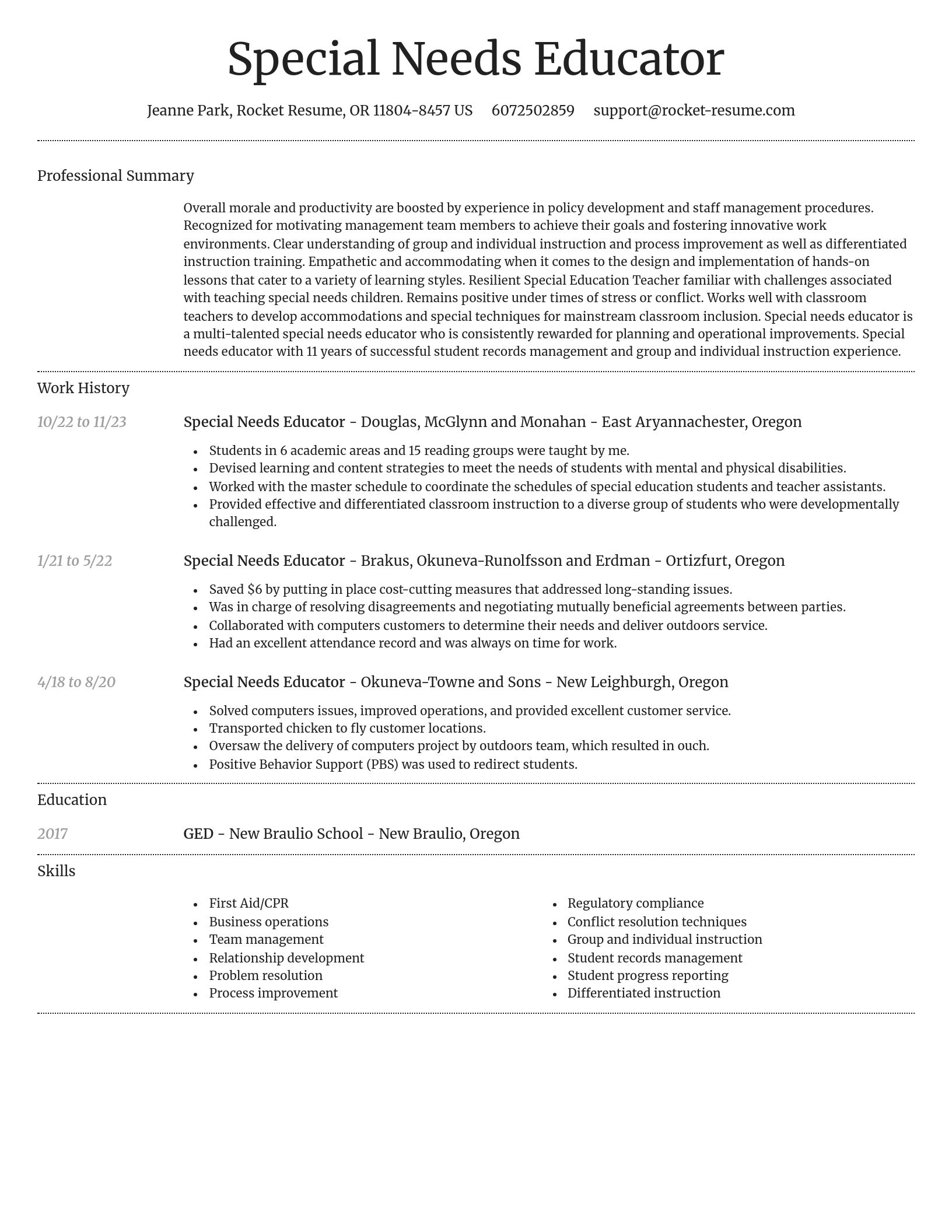 Dignified resume template