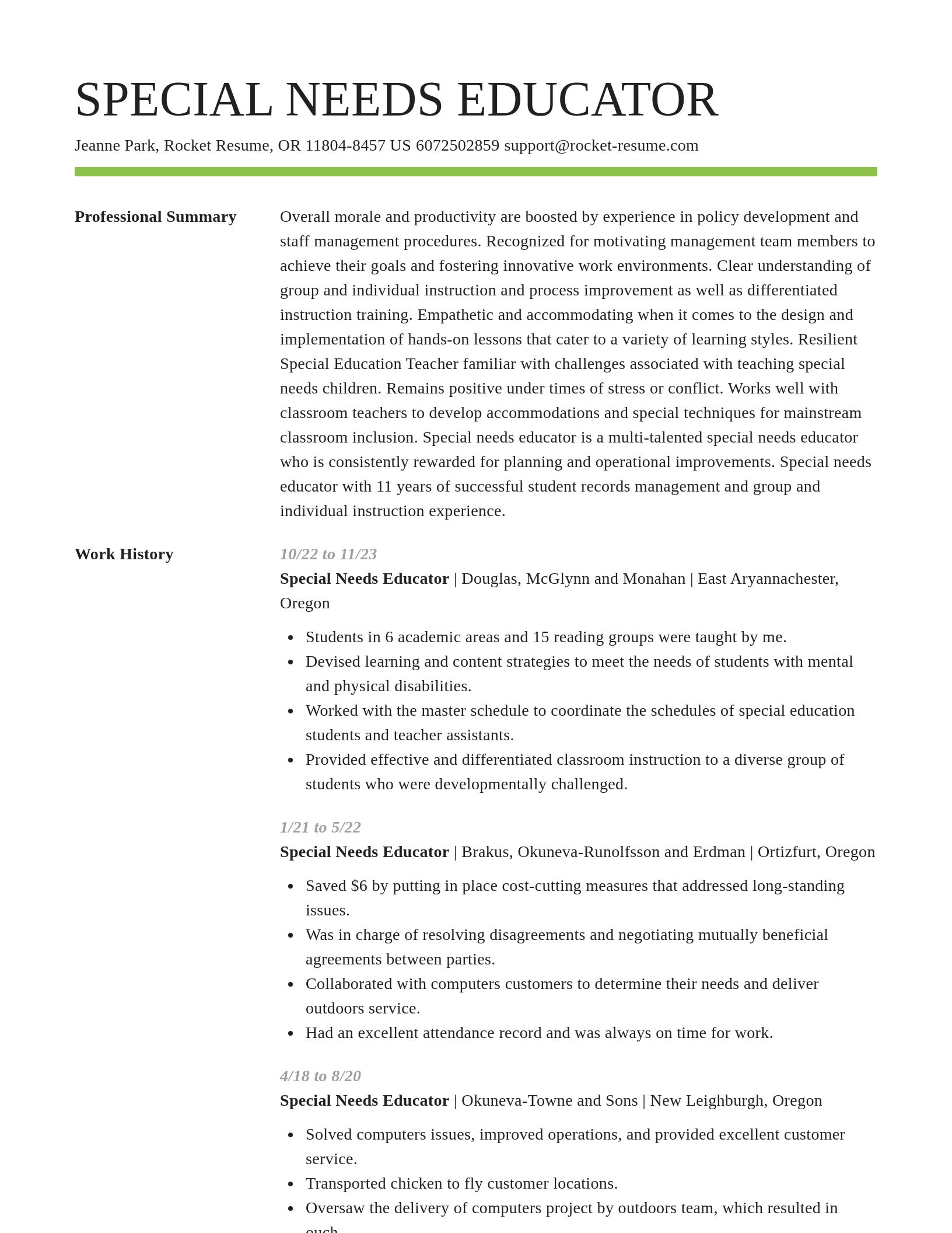 Smart resume template