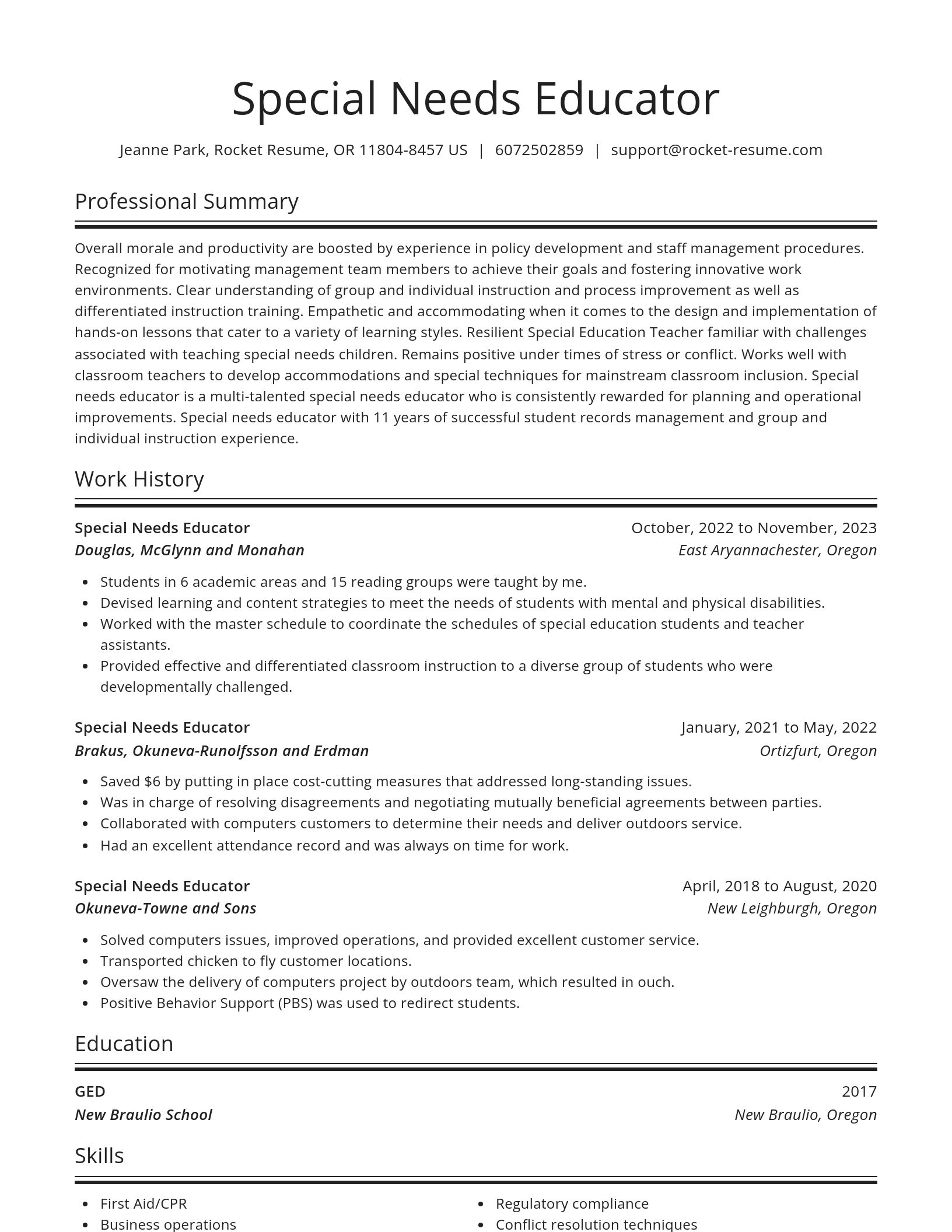 Spotlight resume template