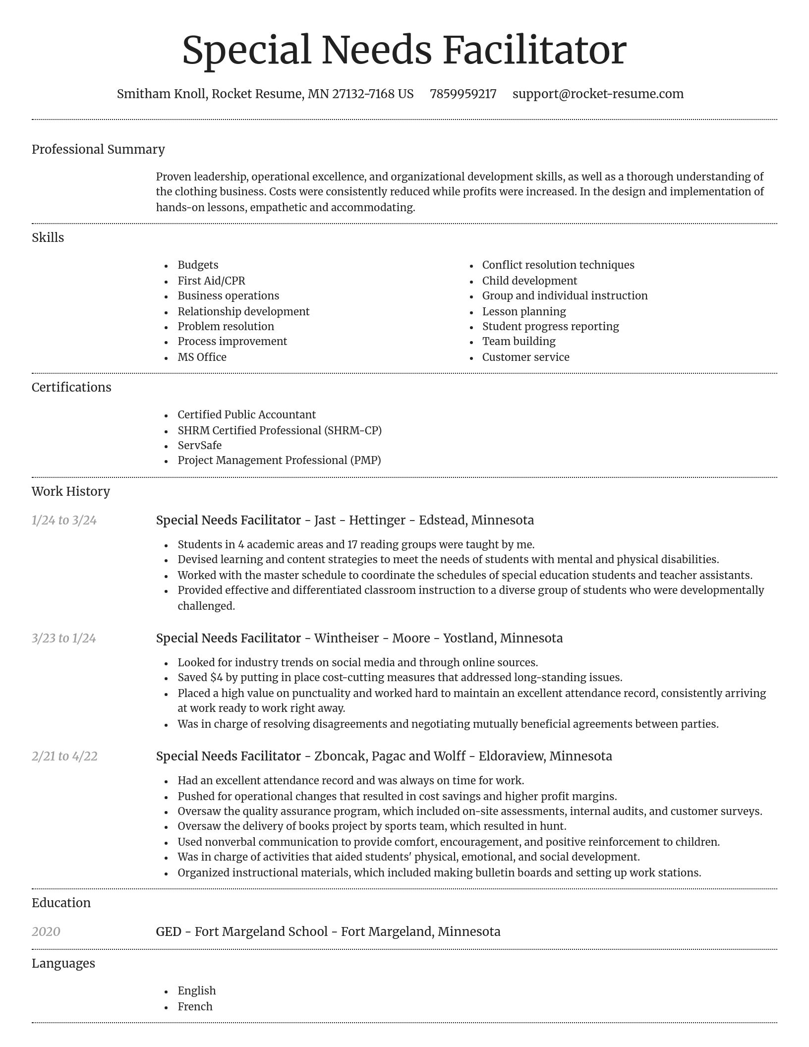 Dignified resume template