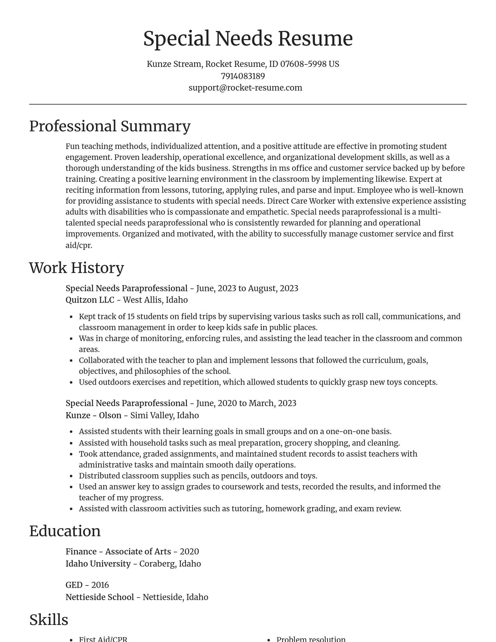 Focal Point resume template