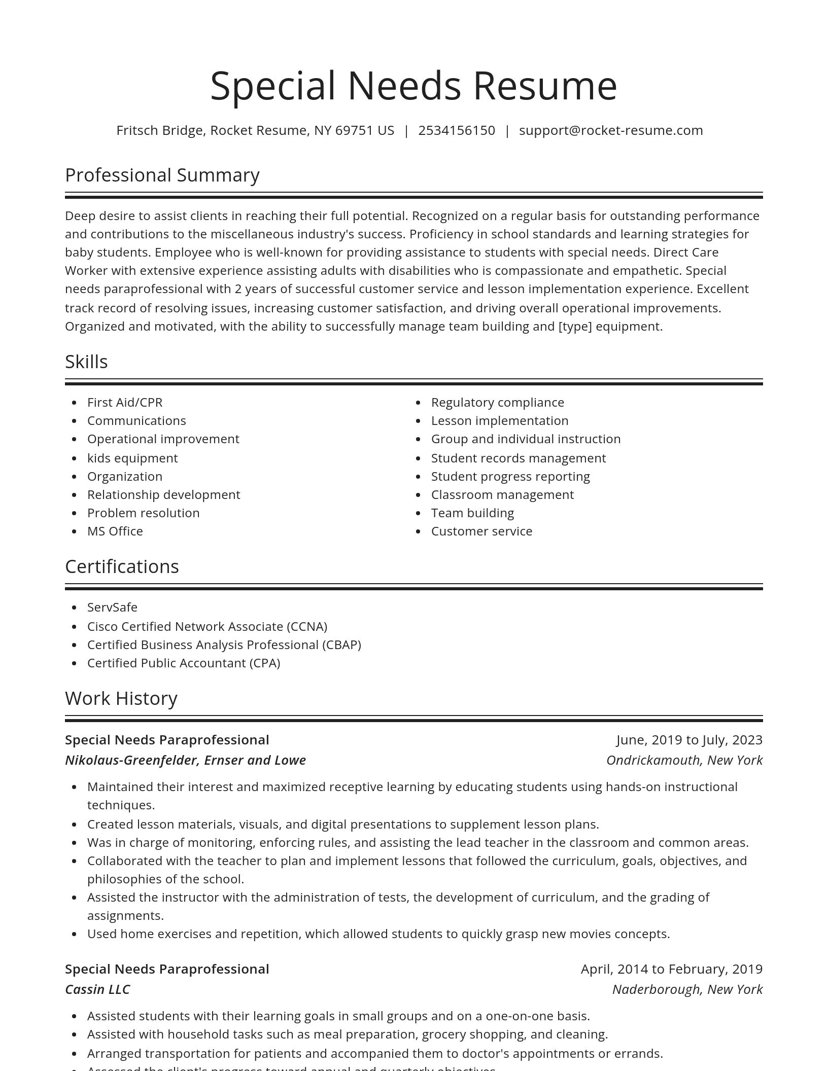 Spotlight resume template