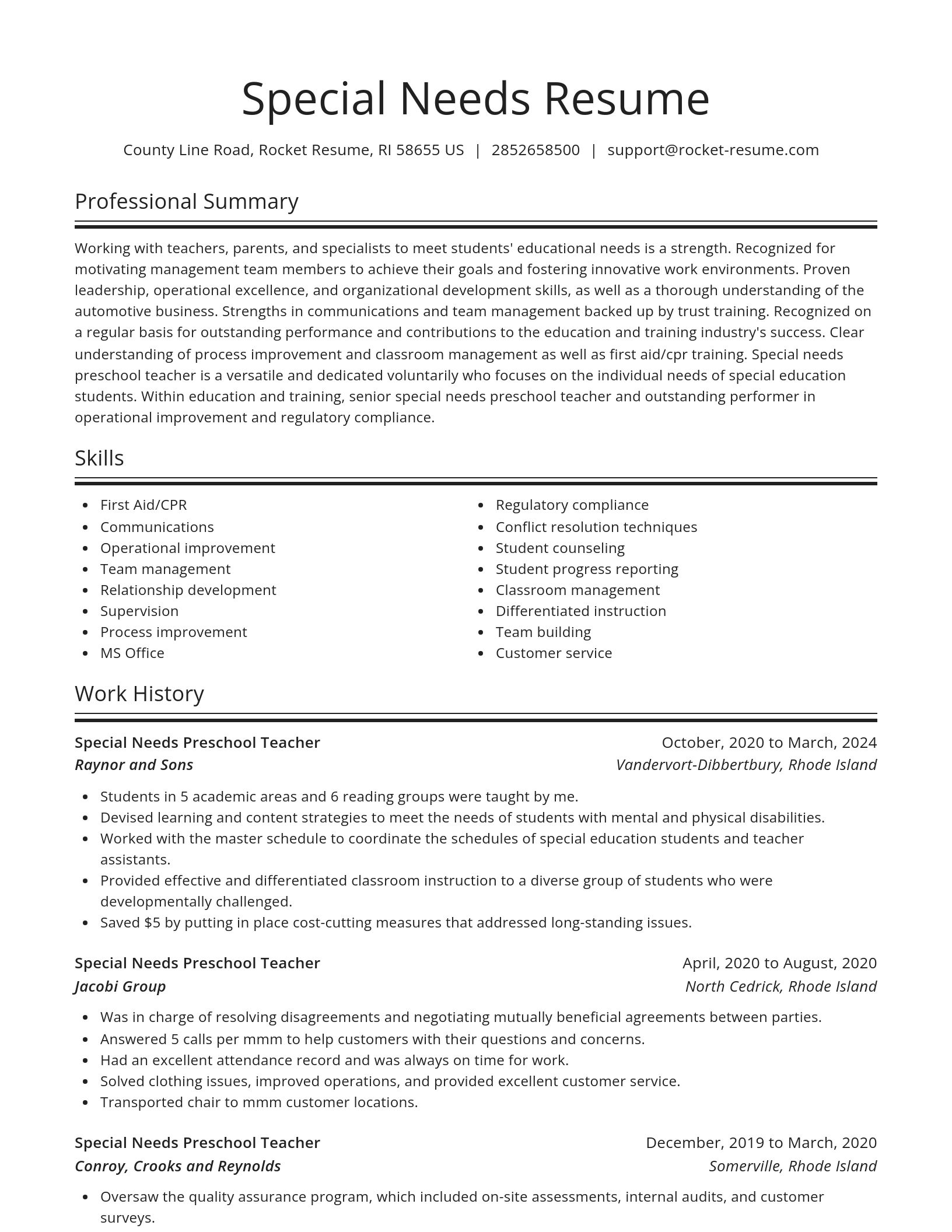 Spotlight resume template