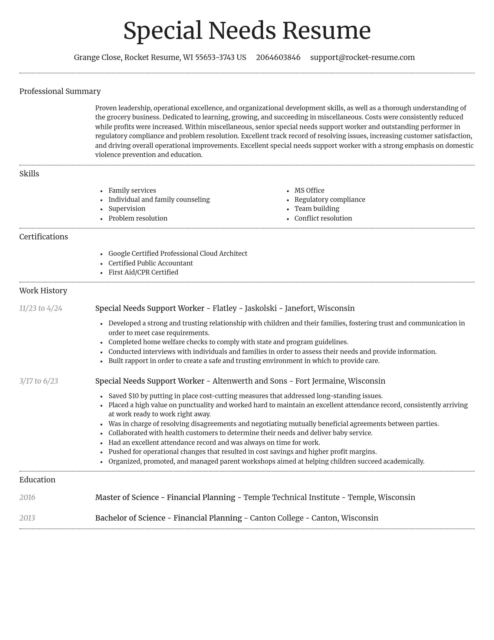 Dignified resume template