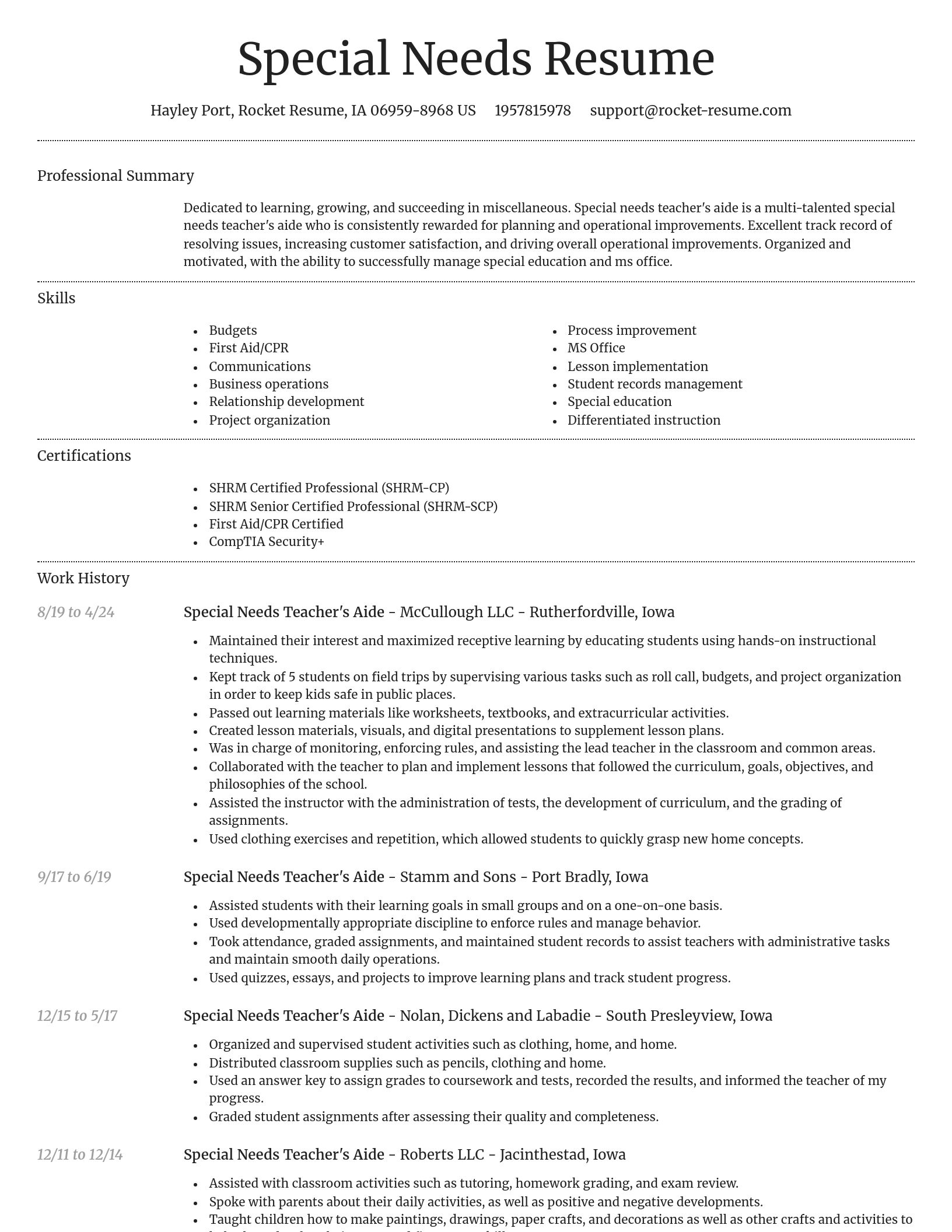 Dignified resume template