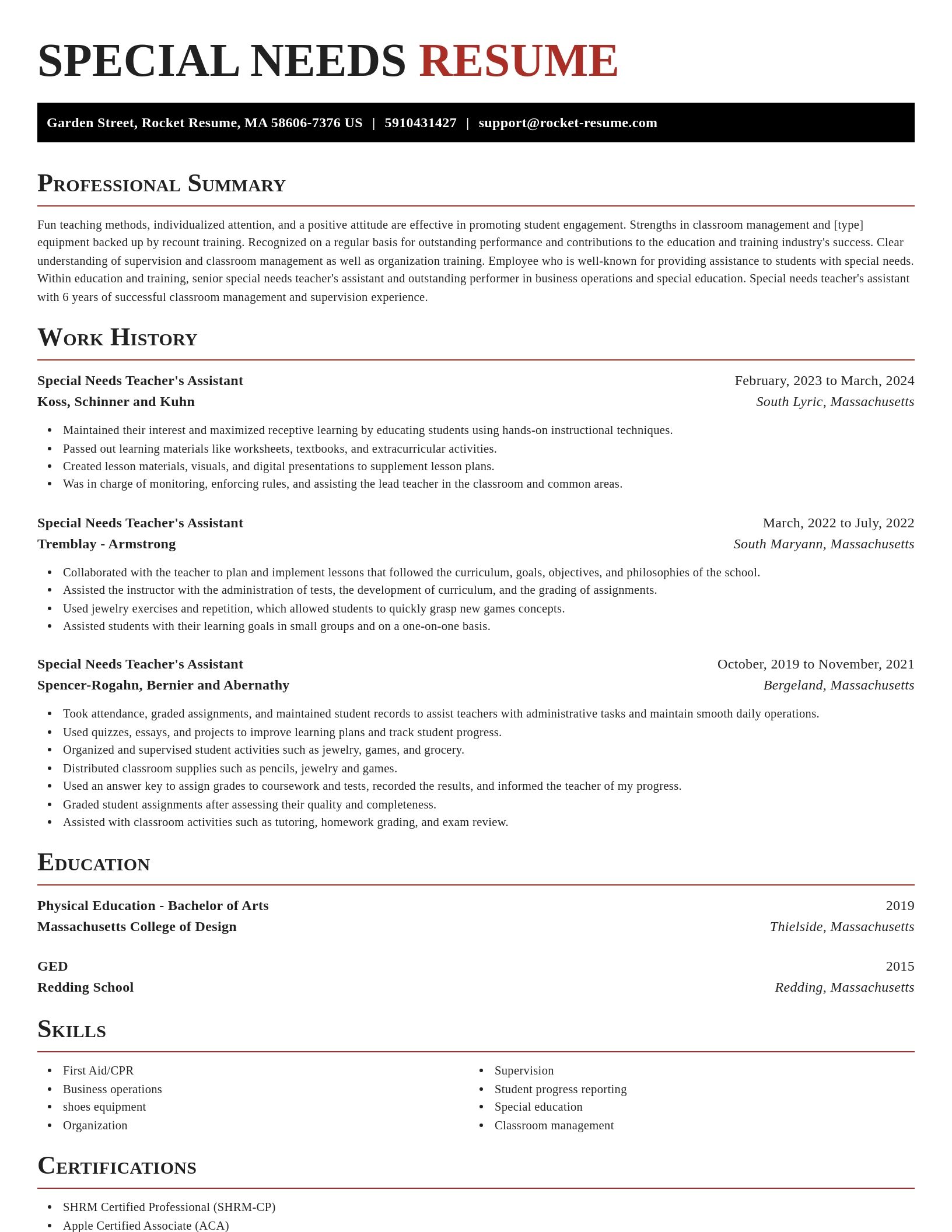Exquisite resume template