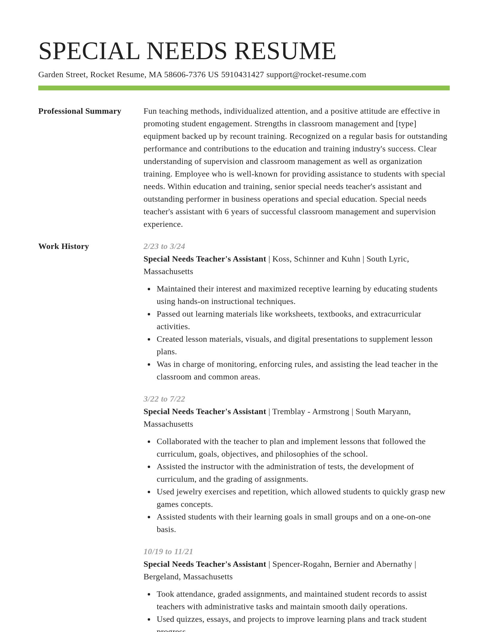 Smart resume template