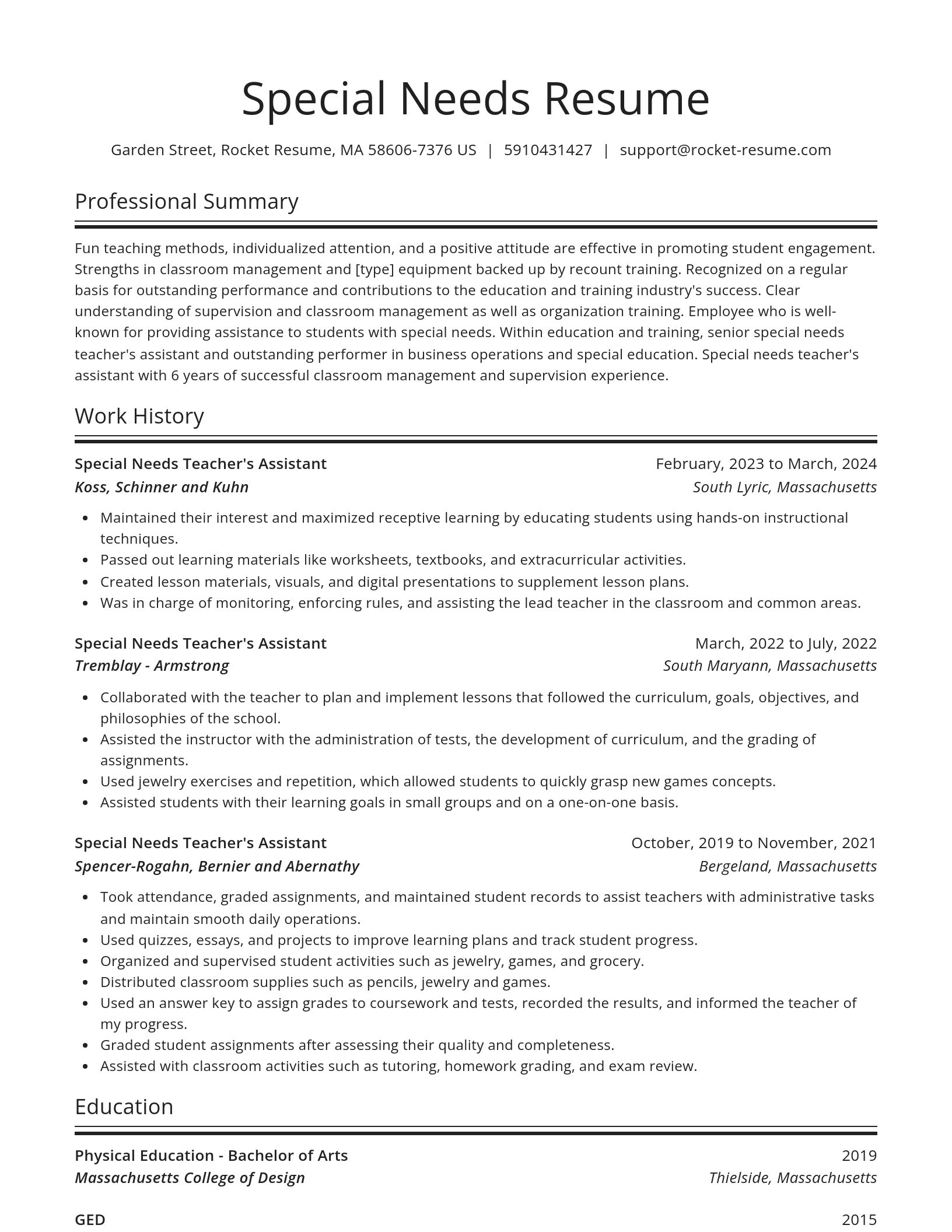 Spotlight resume template