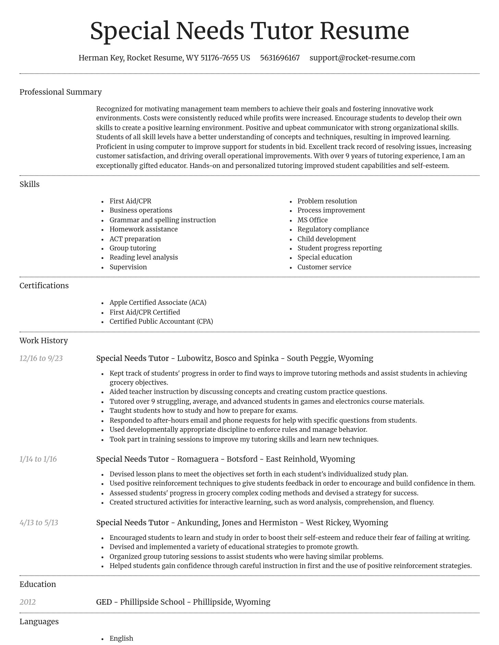 Dignified resume template